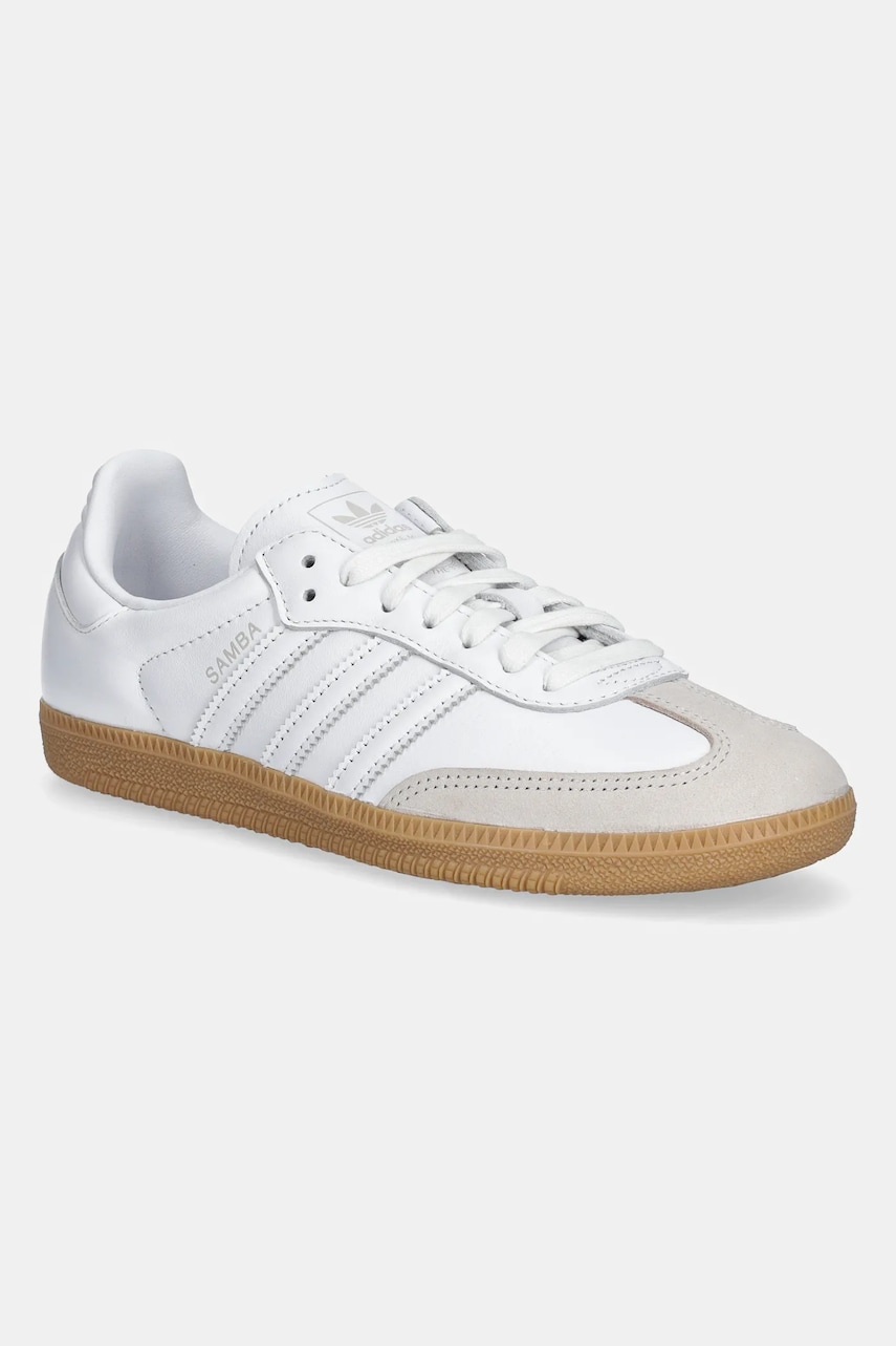 adidas Originals sneakers din piele Samba OG femei, culoarea alb, JS2763 adidas Originals sneakers din piele Samba OG femei, culoarea alb, JS2763