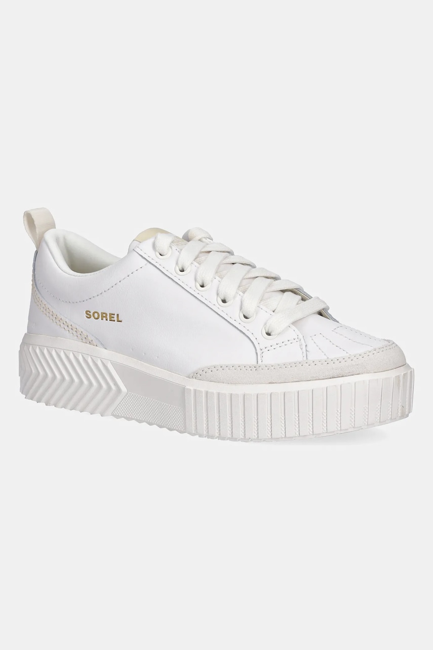 Sorel sneakers din piele ONA AVE LOW WP femei, culoarea alb, 2077991125