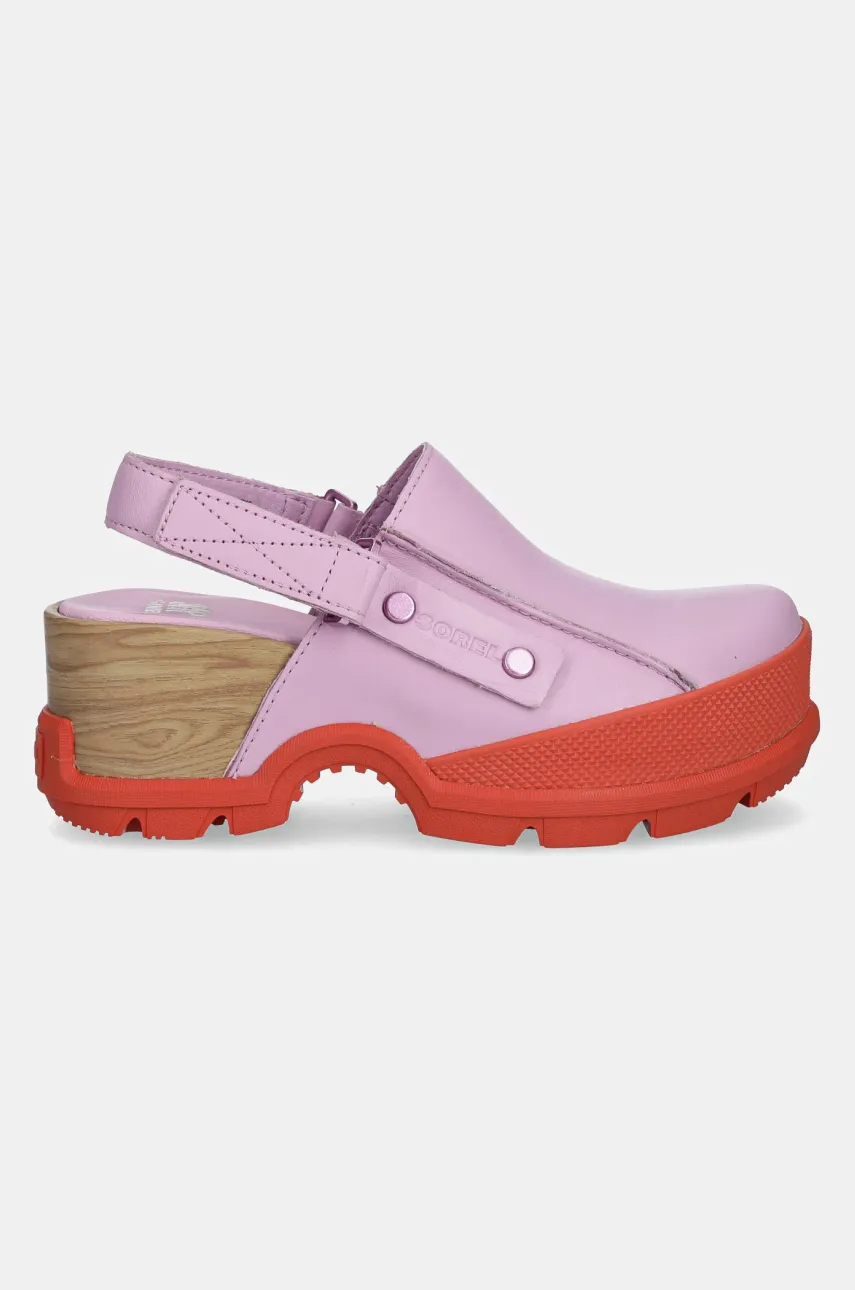 Кожаные сандалии Sorel ROAMN CLOG RBR женские цвет фиолетовый на платформе 2113141572 Кожаные сандалии Sorel ROAMN CLOG RBR женские цвет фиолетовый на платформе 2113141572