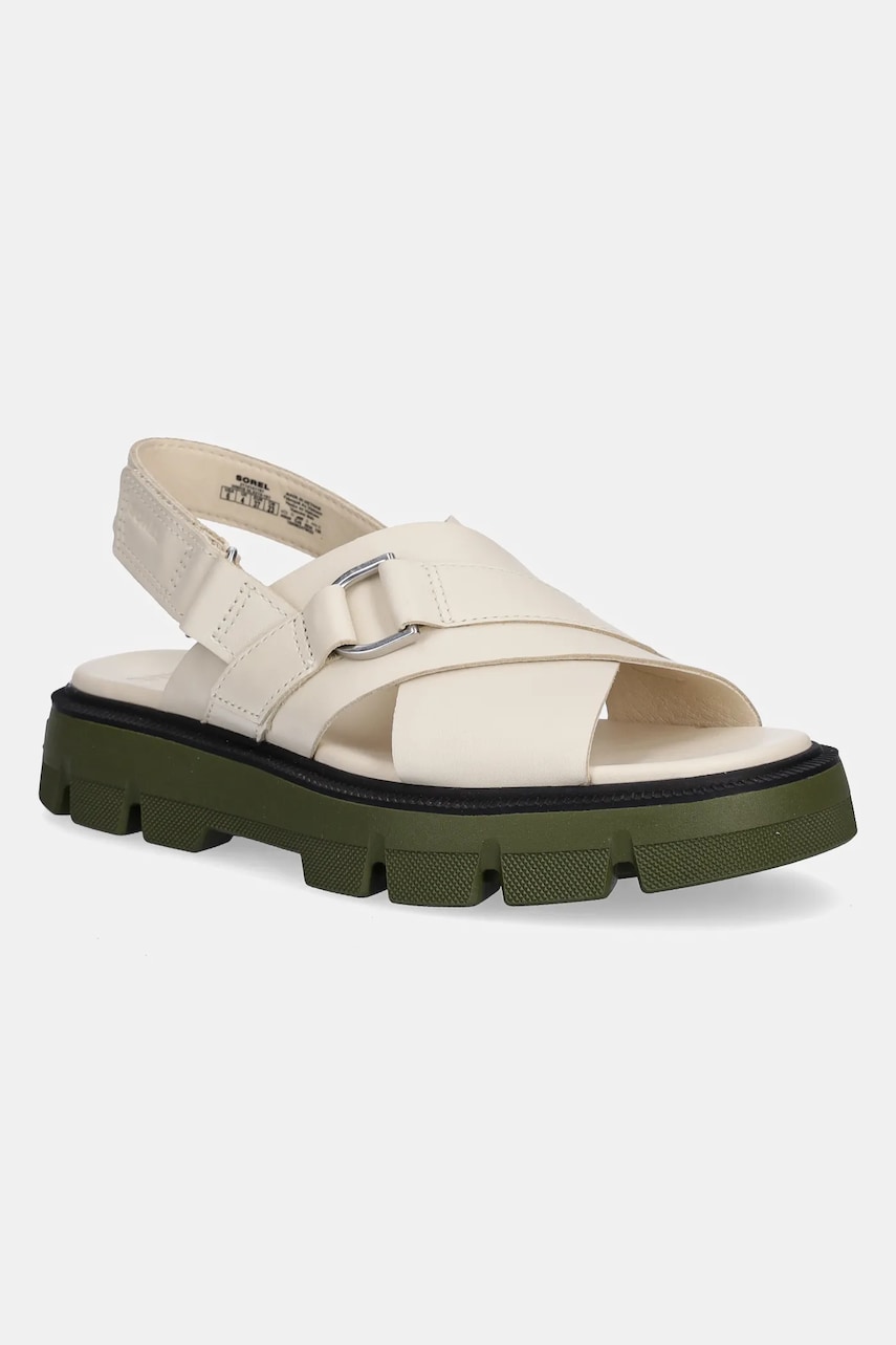 Sorel sandale de piele REIN CB CRISSCROSS femei, culoarea bej, 2114141191 Sorel sandale de piele REIN CB CRISSCROSS femei, culoarea bej, 2114141191