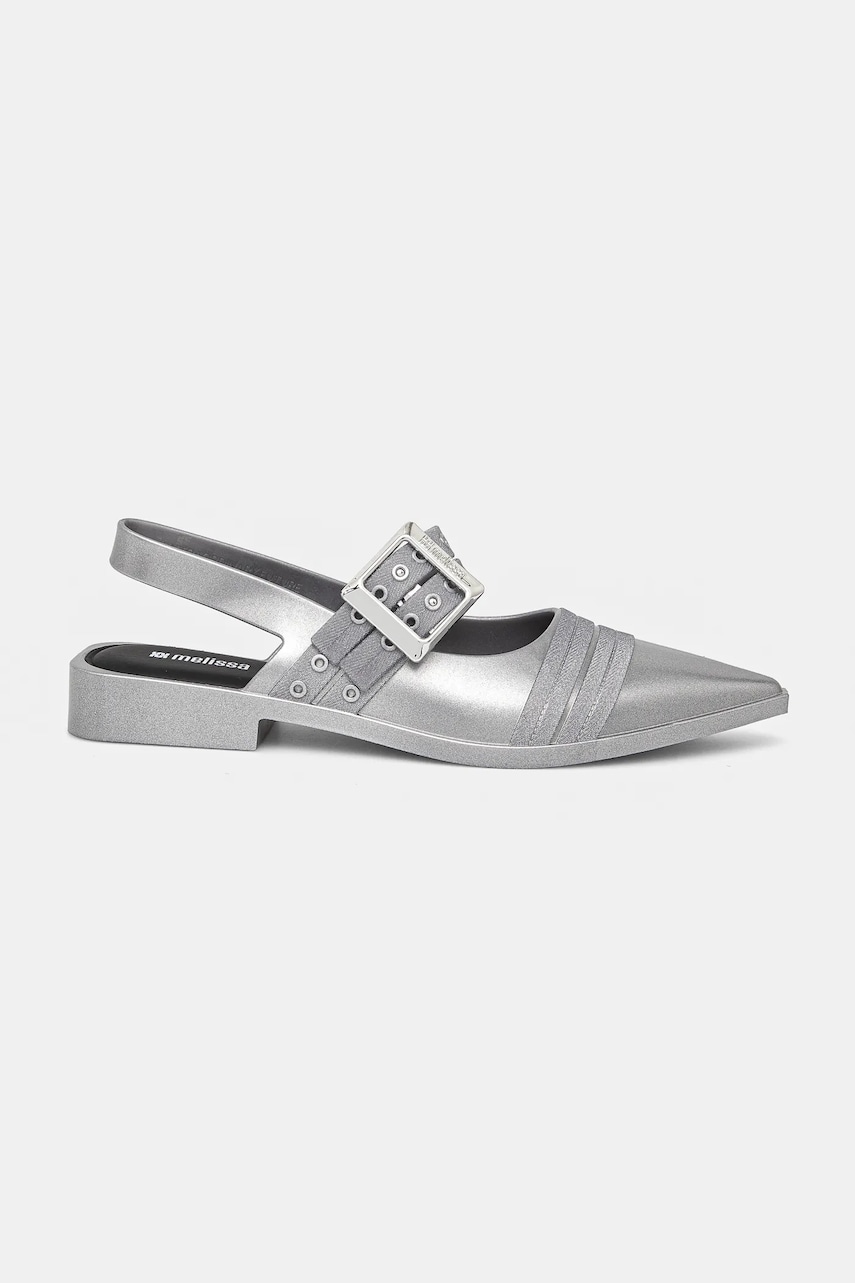 Балетки Melissa LYLIKE цвет серебрянный открытая пятка M 35973 Балетки Melissa LYLIKE цвет серебрянный открытая пятка M 35973