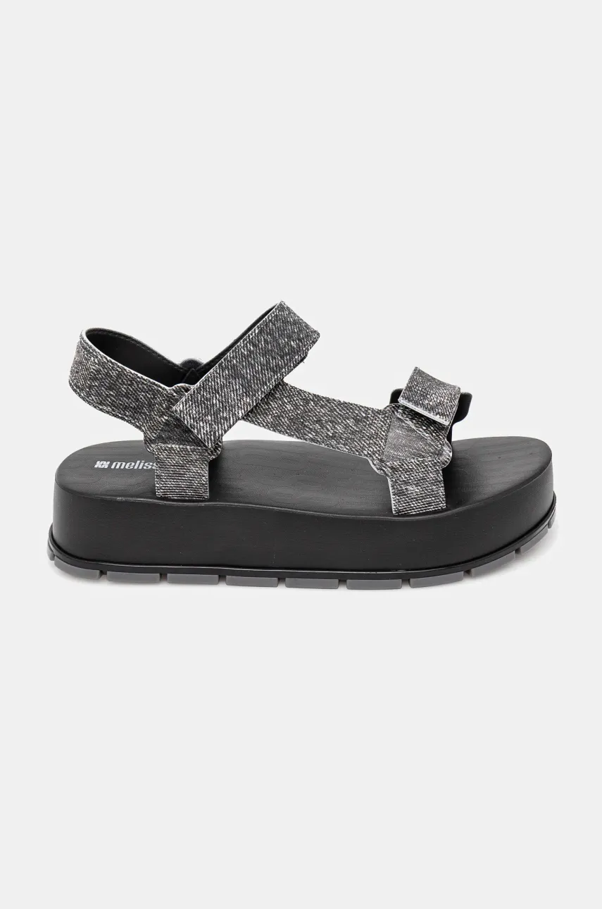 Сандалии Melissa FLOWING PLATFORM DENIM женские цвет чёрный на платформе M 36132 Сандалии Melissa FLOWING PLATFORM DENIM женские цвет чёрный на платформе M 36132