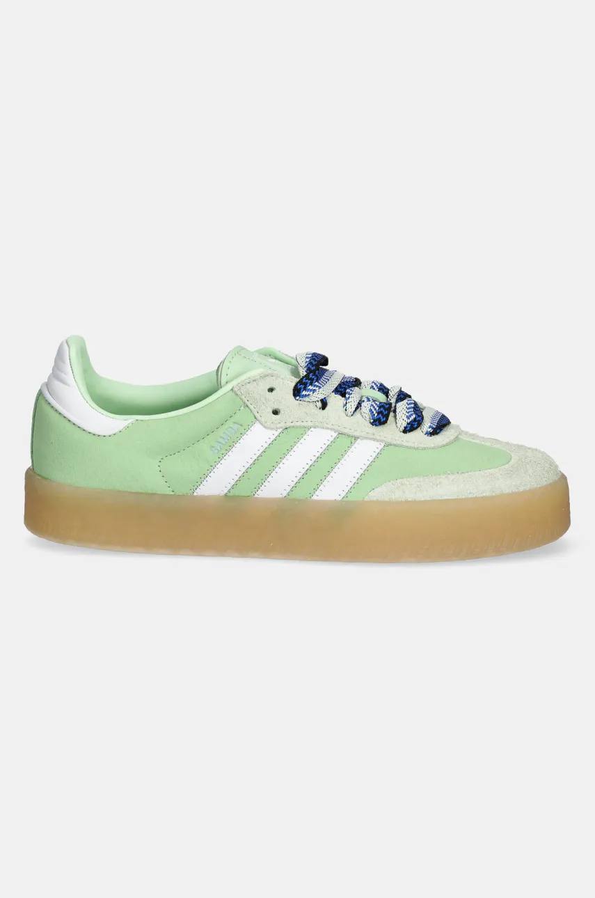 Кожаные кроссовки adidas Originals Sambae W женские цвет зелёный JI2738 Кожаные кроссовки adidas Originals Sambae W женские цвет зелёный JI2738