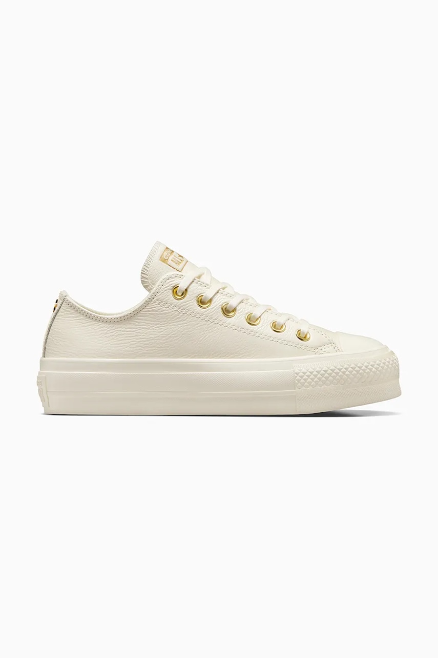 Converse tenisi de piele Chuck Taylor All Star Lift culoarea alb, A12765C Converse tenisi de piele Chuck Taylor All Star Lift culoarea alb, A12765C