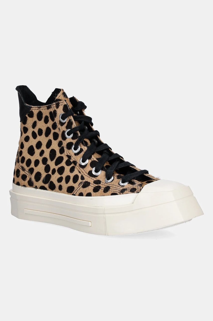 Converse tenisi de piele Chuck 70 De Luxe Heel Squared culoarea bej, A12814C Converse tenisi de piele Chuck 70 De Luxe Heel Squared culoarea bej, A12814C