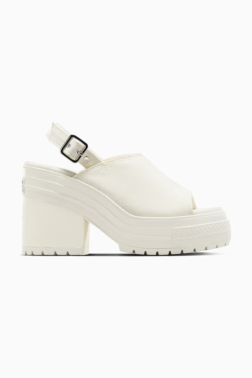 Converse sandale Chuck 70 De Luxe Heel Nu femei, culoarea alb, cu toc drept, A13796C Converse sandale Chuck 70 De Luxe Heel Nu femei, culoarea alb, cu toc drept, A13796C