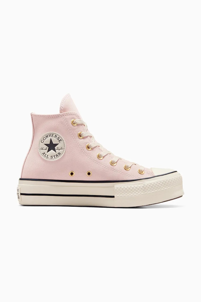 Converse teniși din piele întoarsă Chuck Taylor All Star Lift culoarea roz, A13823C Converse teniși din piele întoarsă Chuck Taylor All Star Lift culoarea roz, A13823C