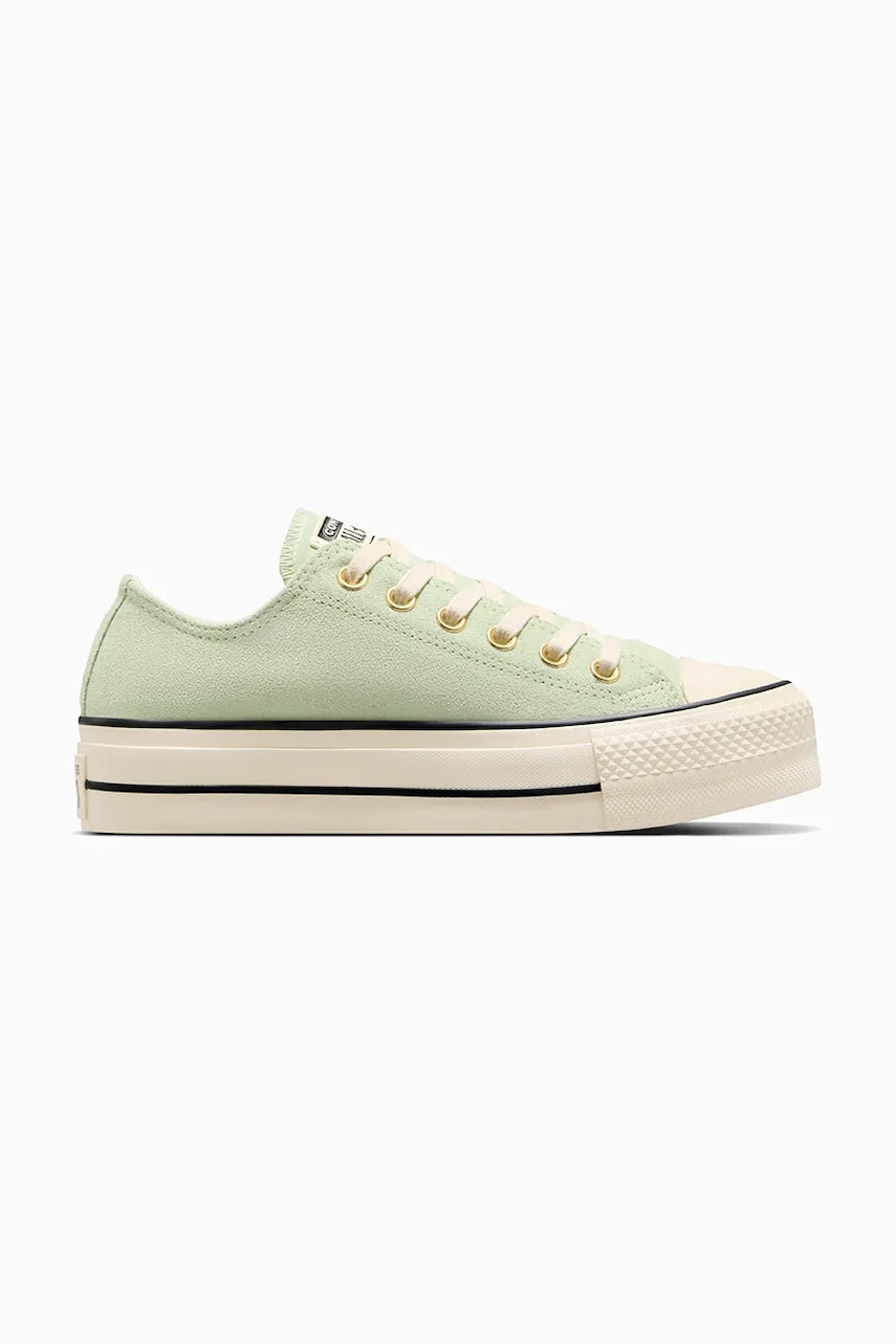 Converse tenisi din piele intoarsa Chuck Taylor All Star Lift culoarea verde, A13825C