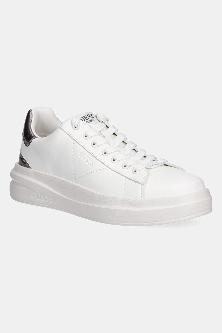 Levně Kožené tenisky Guess ELBINA bílá barva, FLJBIN LEA12