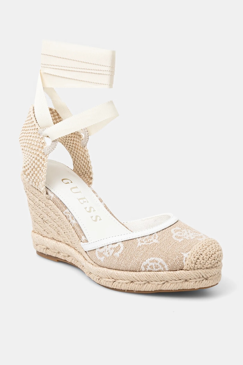 Guess espadryle CYRENA kolor beżowy na koturnie FLJCYR FAB04