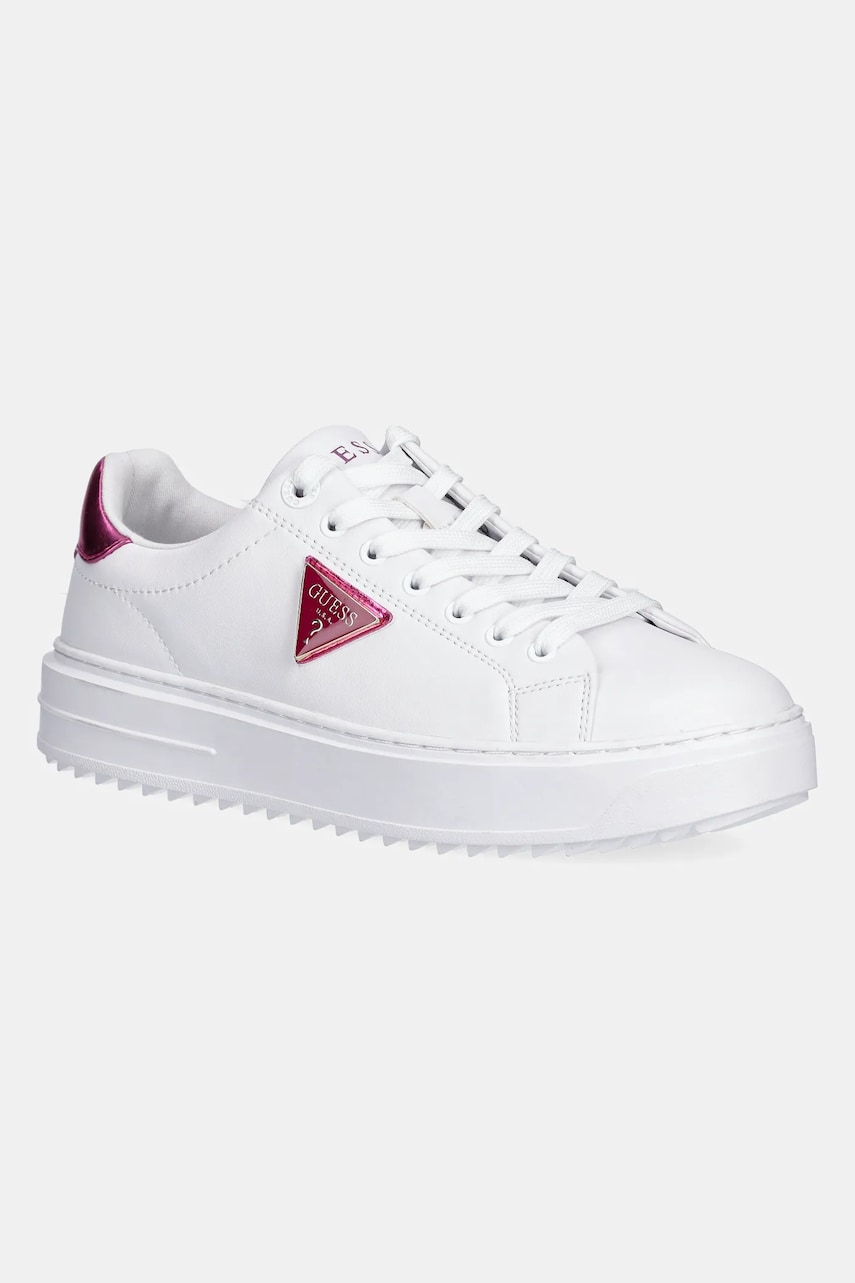 Levně Kožené sneakers boty Guess DENESA12 bílá barva, FLJD12 LEA12