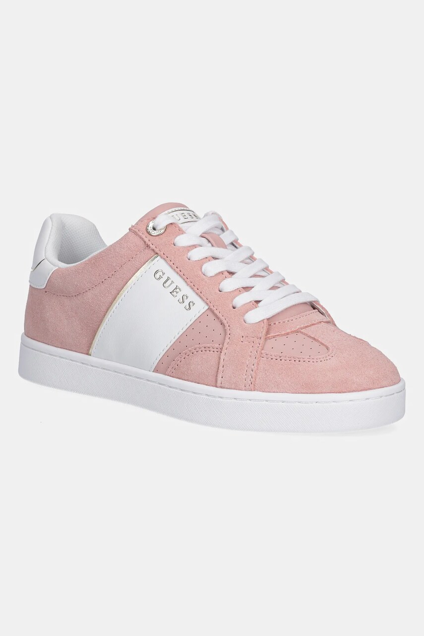 Levně Semišové tenisky Guess JRONE6 růžová barva, FLJRO6 SUE12