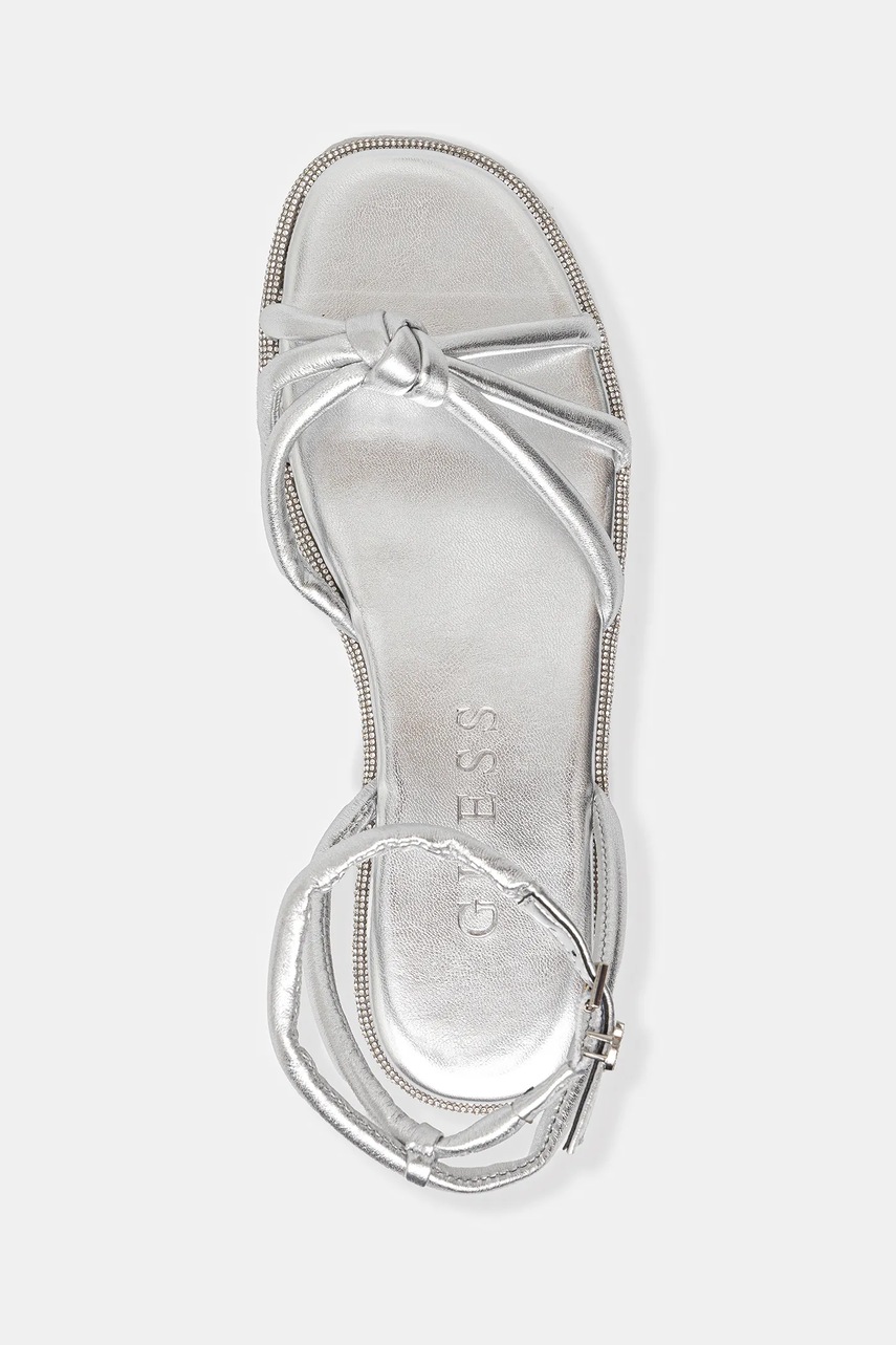 Δερμάτινα σανδάλια Guess SLONE χρώμα: ασημί, FLJSLO LEM03 φωτογραφία