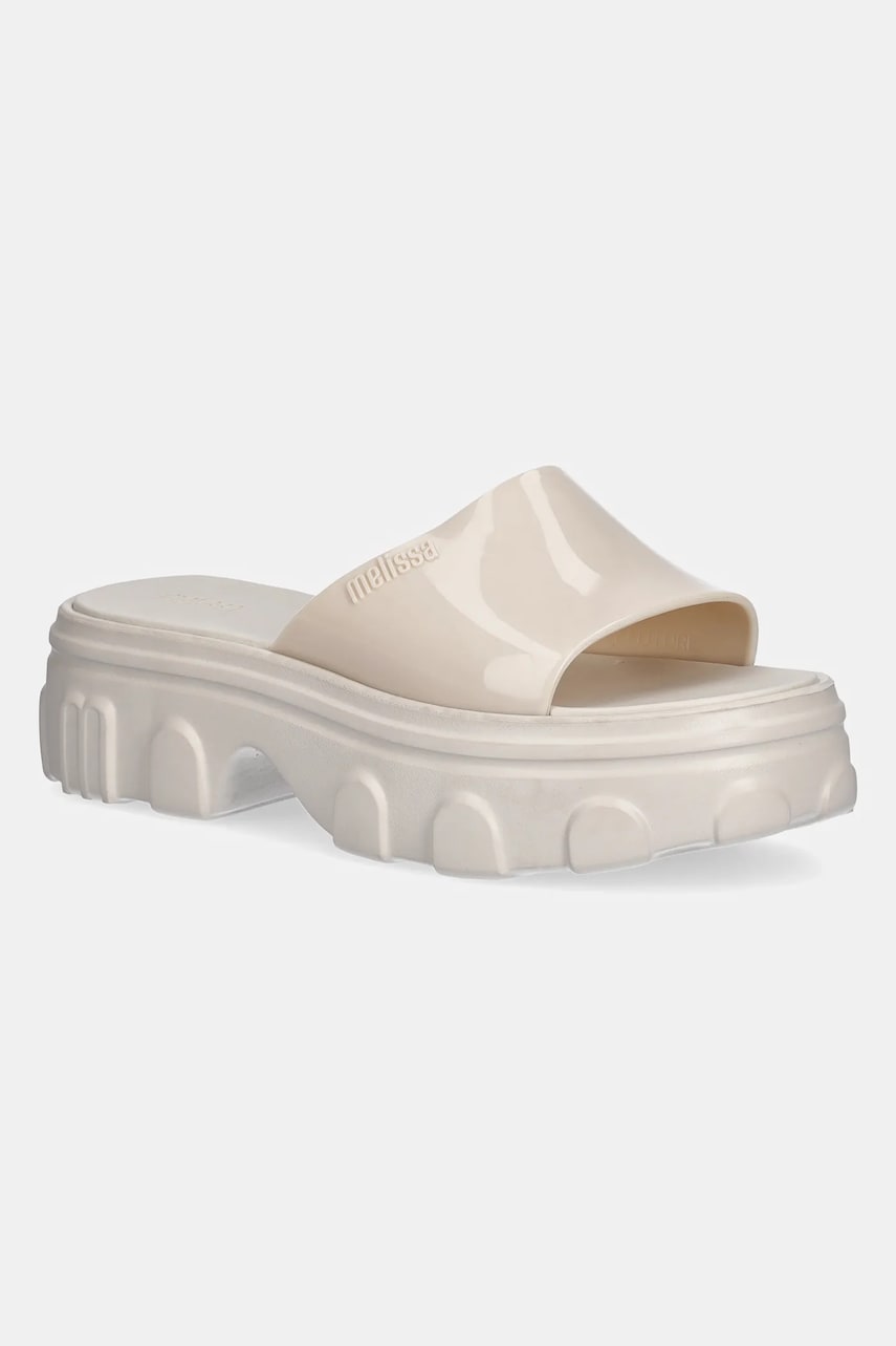 Melissa papuci MELISSA ELLA SLIDE AD femei, culoarea bej, cu platforma, M 35882.AZ382 Melissa papuci MELISSA ELLA SLIDE AD femei, culoarea bej, cu platforma, M 35882.AZ382