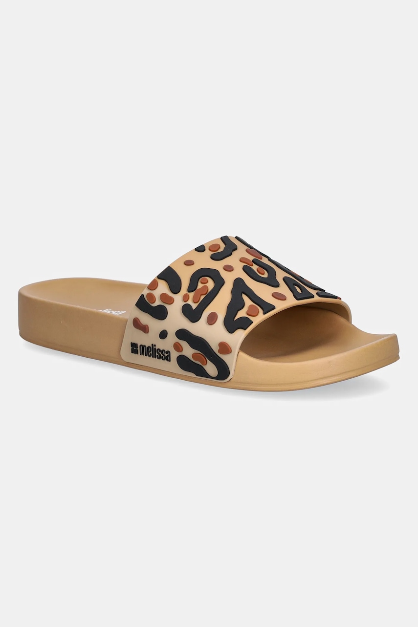 Melissa papuci MELISSA ANIMAL PRINT SLIDE AD femei, culoarea maro, M 36097.BG892 Melissa papuci MELISSA ANIMAL PRINT SLIDE AD femei, culoarea maro, M 36097.BG892