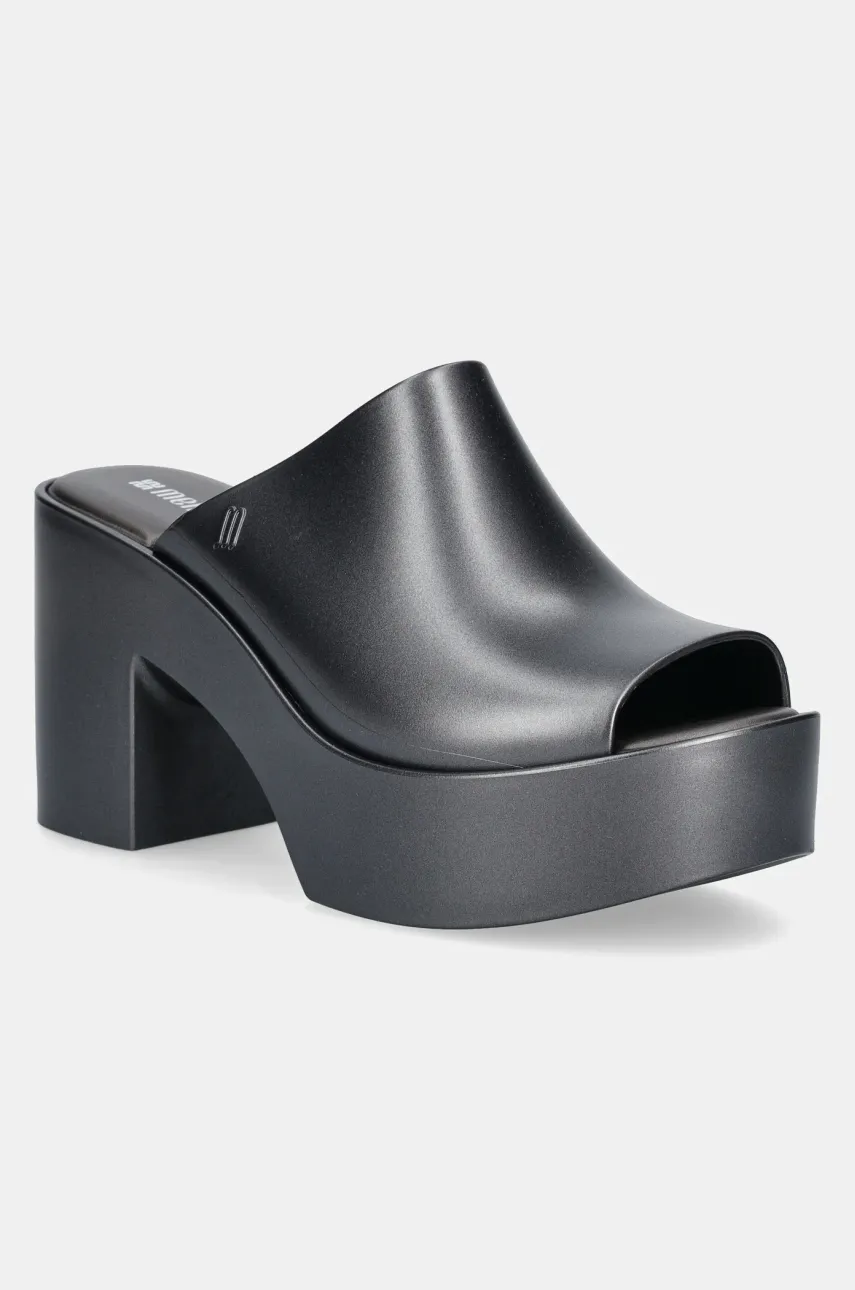 Melissa papuci MELISSA MULE HYPE METALLIC AD femei, culoarea gri, cu toc drept, M 36497.BI596