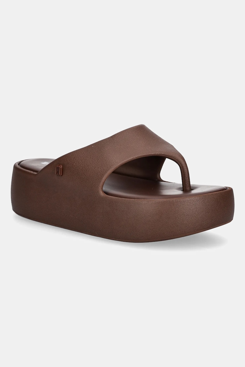 Melissa papuci MELISSA FREE PLATFORM THONG AD femei, culoarea maro, cu platforma, M 36088 BE885 Melissa papuci MELISSA FREE PLATFORM THONG AD femei, culoarea maro, cu platforma, M 36088 BE885