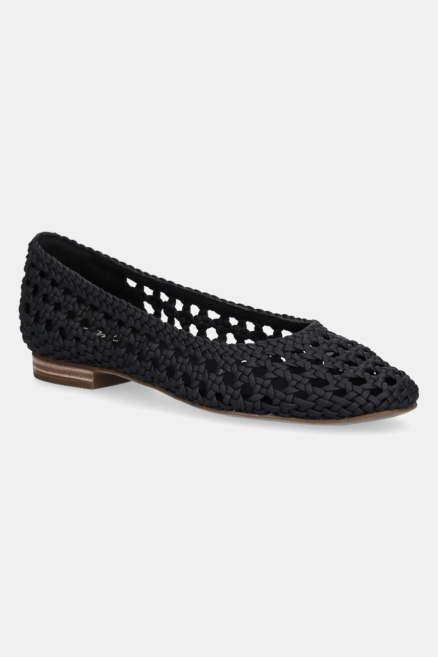 Toms balerini BLACK WOVEN BASKET culoarea negru, 10022017