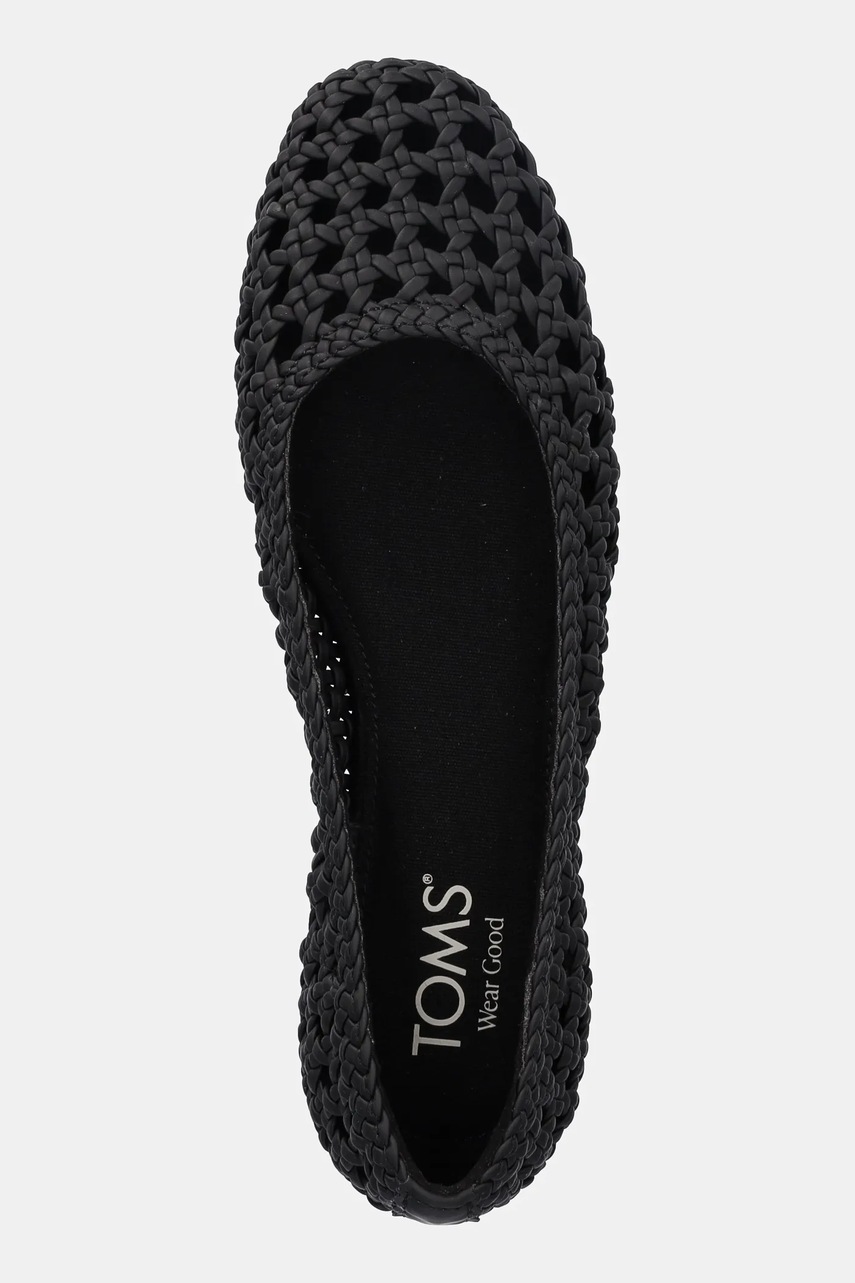 Μπαλαρίνες Toms BLACK WOVEN BASKET χρώμα: μαύρο, 10022017 φωτογραφία