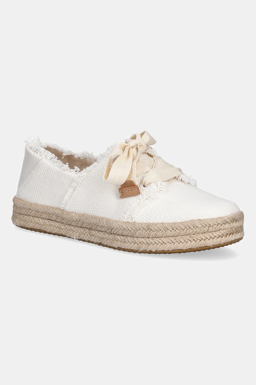 Toms teniși BEACHSIDE WOVEN/FRAY culoarea alb, 10021879 Toms teniși BEACHSIDE WOVEN/FRAY culoarea alb, 10021879