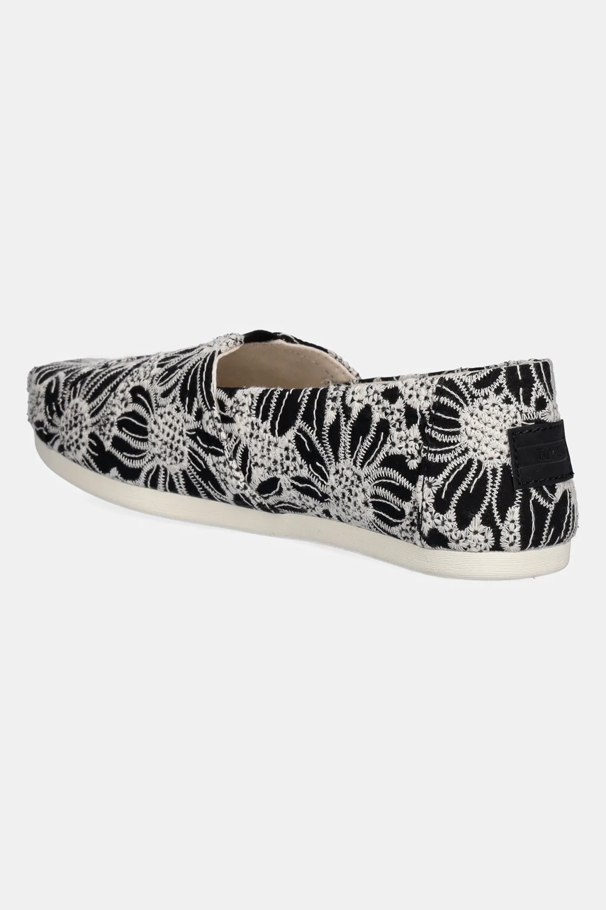 Πάνινα παπούτσια Toms OVERSIZED FLORAL EYELET χρώμα: μαύρο, 10021888 φωτογραφία