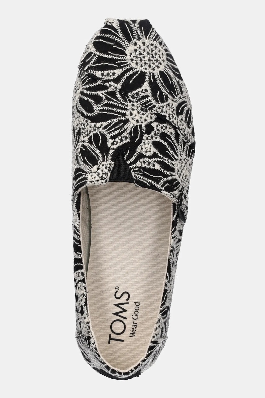 Πάνινα παπούτσια Toms OVERSIZED FLORAL EYELET χρώμα: μαύρο, 10021888 φωτογραφία