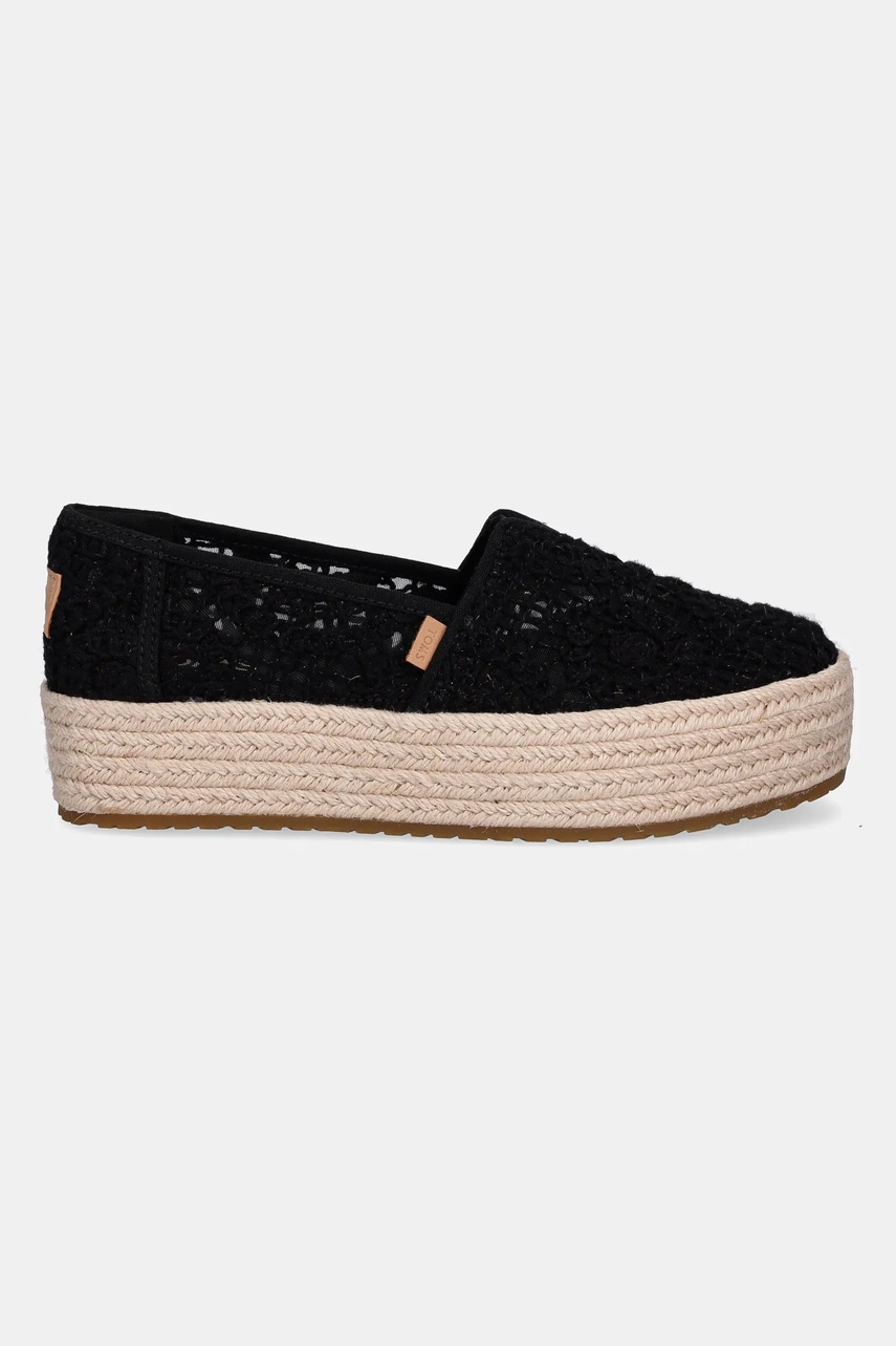 Эспадрильи Toms CROCHET LACE цвет чёрный на платформе 10021913