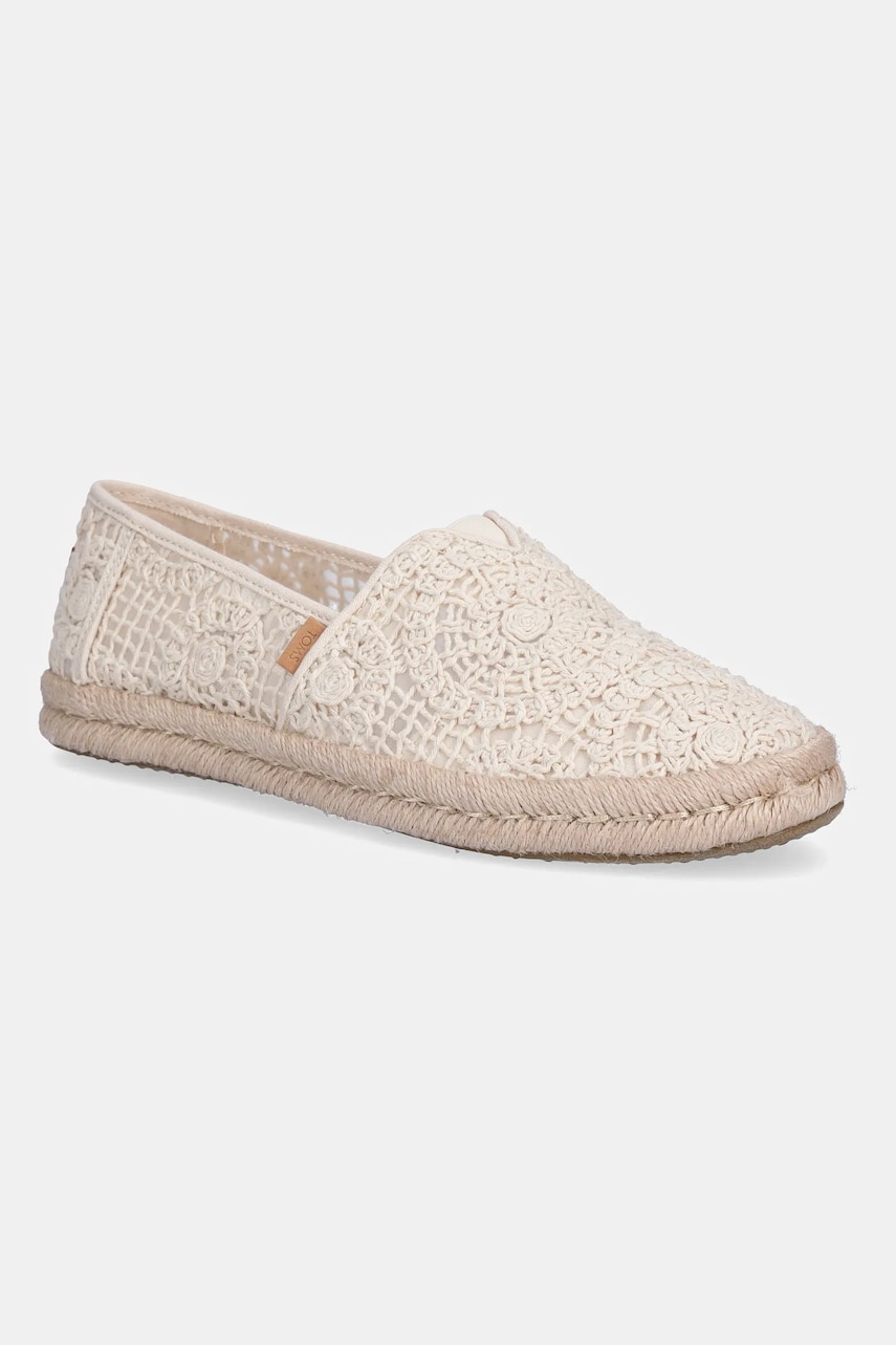 Toms espadrile CROCHET LACE culoarea bej, 10021941