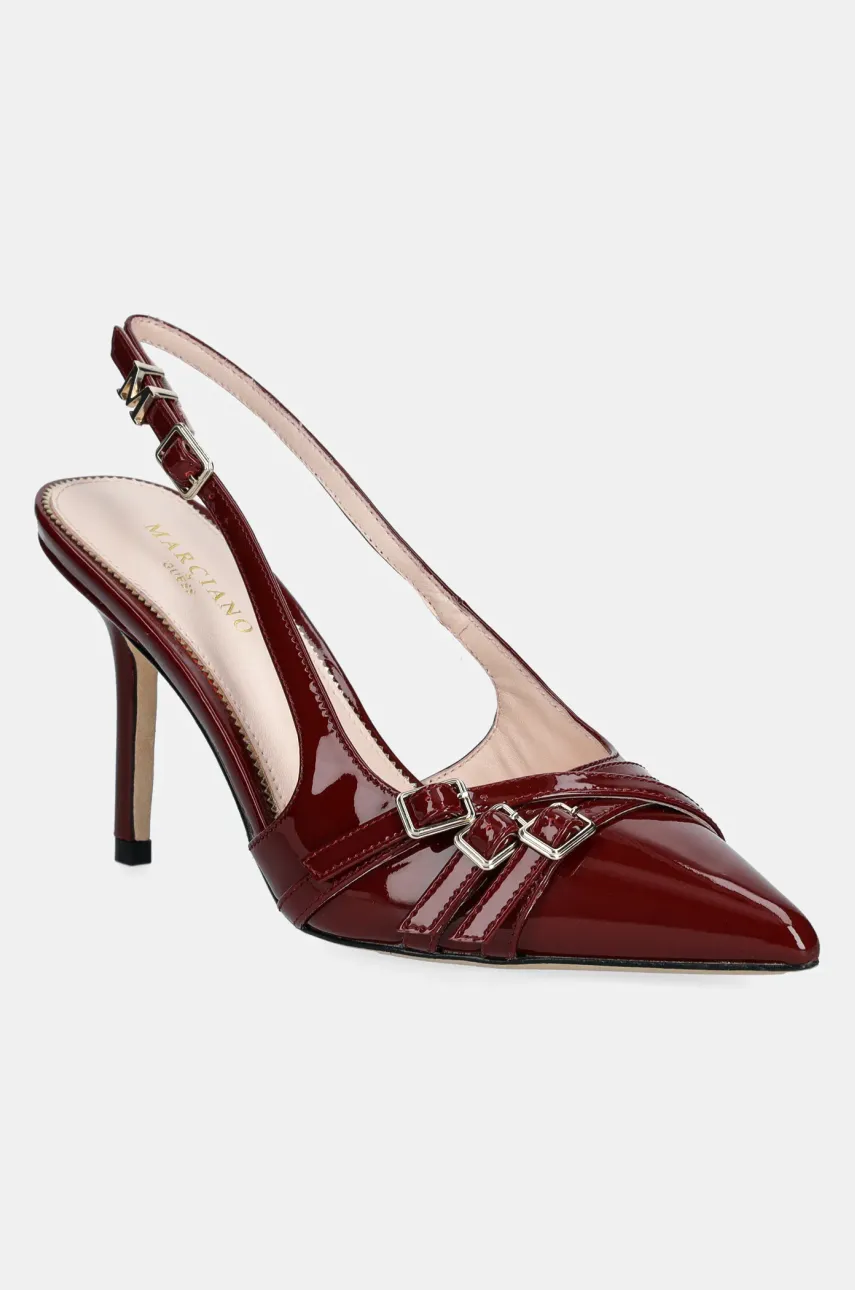 Kožené lodičky Guess SLING BACK BUCKLE S červená barva, 5GGZ31 7231A