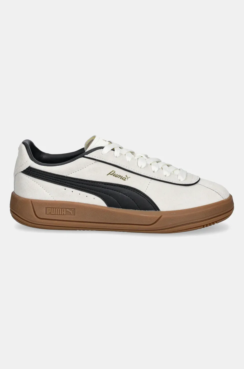 Кожаные кроссовки Puma Puma Club Klassika SD женские цвет бежевый 400718 Кожаные кроссовки Puma Puma Club Klassika SD женские цвет бежевый 400718