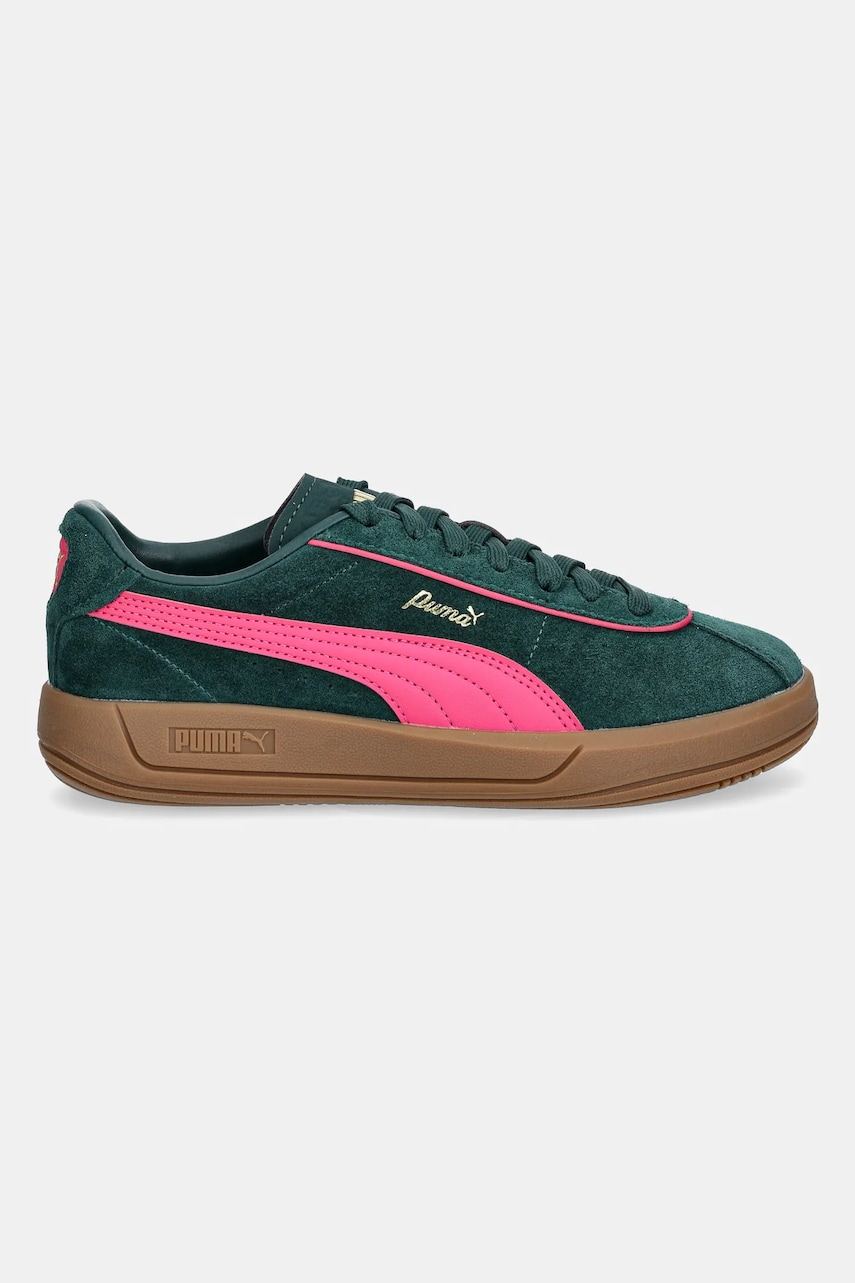 Кожаные кроссовки Puma Puma Club Klassika SD женские цвет зелёный 400718 Кожаные кроссовки Puma Puma Club Klassika SD женские цвет зелёный 400718