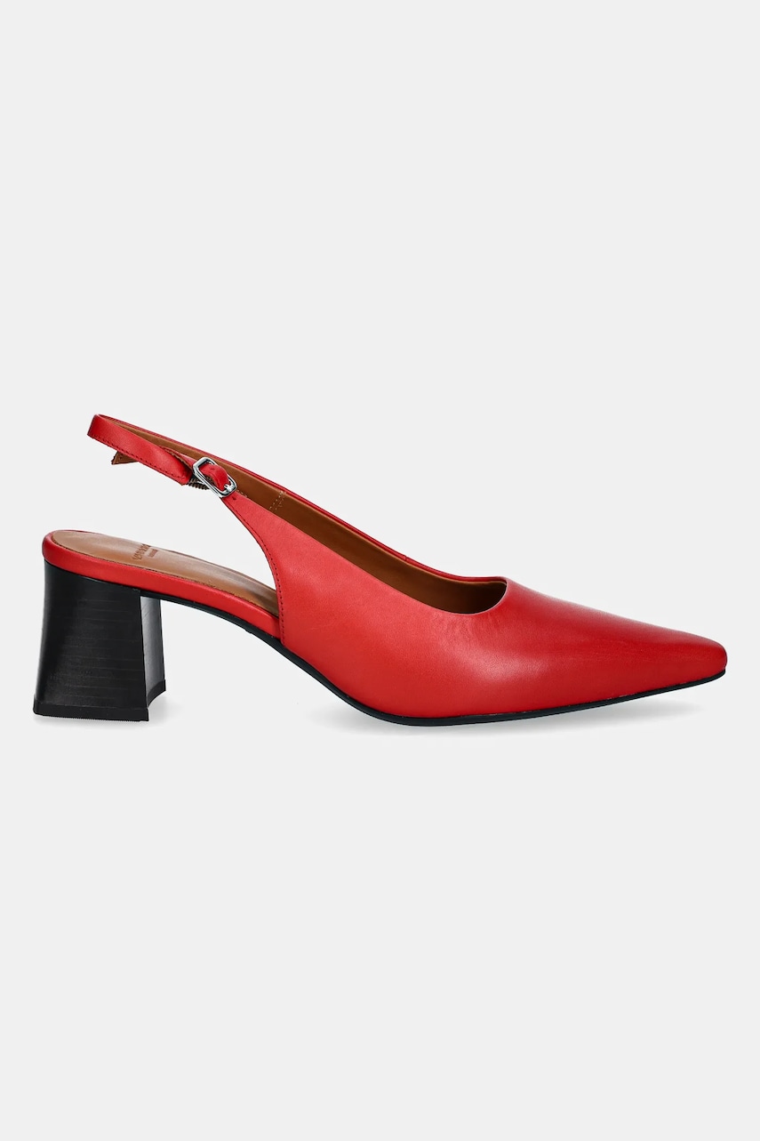 Кожаные туфли Vagabond Shoemakers ALTEA цвет красный каблук кирпичик открытая пятка 5740-401-48 Кожаные туфли Vagabond Shoemakers ALTEA цвет красный каблук кирпичик открытая пятка 5740-401-48