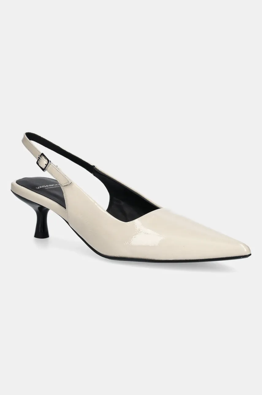 Vagabond Shoemakers pantofi de piele LYKKE culoarea bej, pe toc jos, cu toc deschis, 5714-360-37