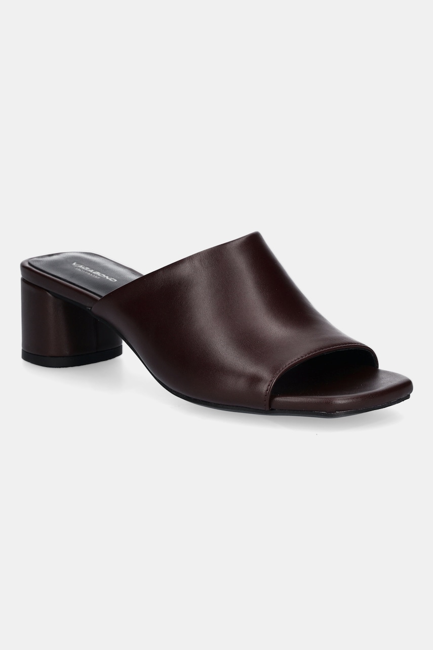Vagabond Shoemakers papuci de piele PIPER culoarea bordo, cu toc drept, 5921-201-38