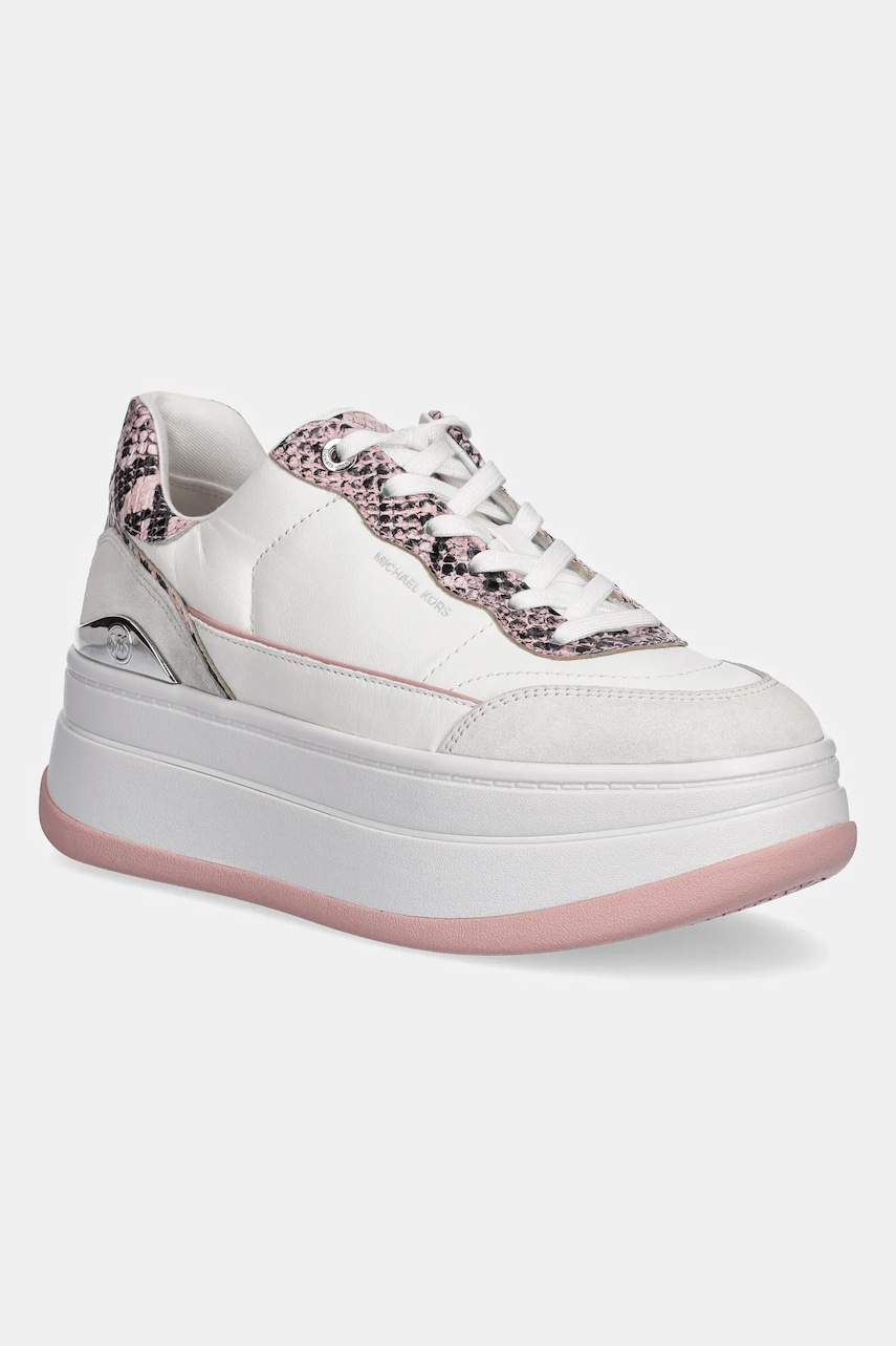 MICHAEL Michael Kors sneakers din piele Hayes femei, culoarea alb, 43S5HYFS1S.688