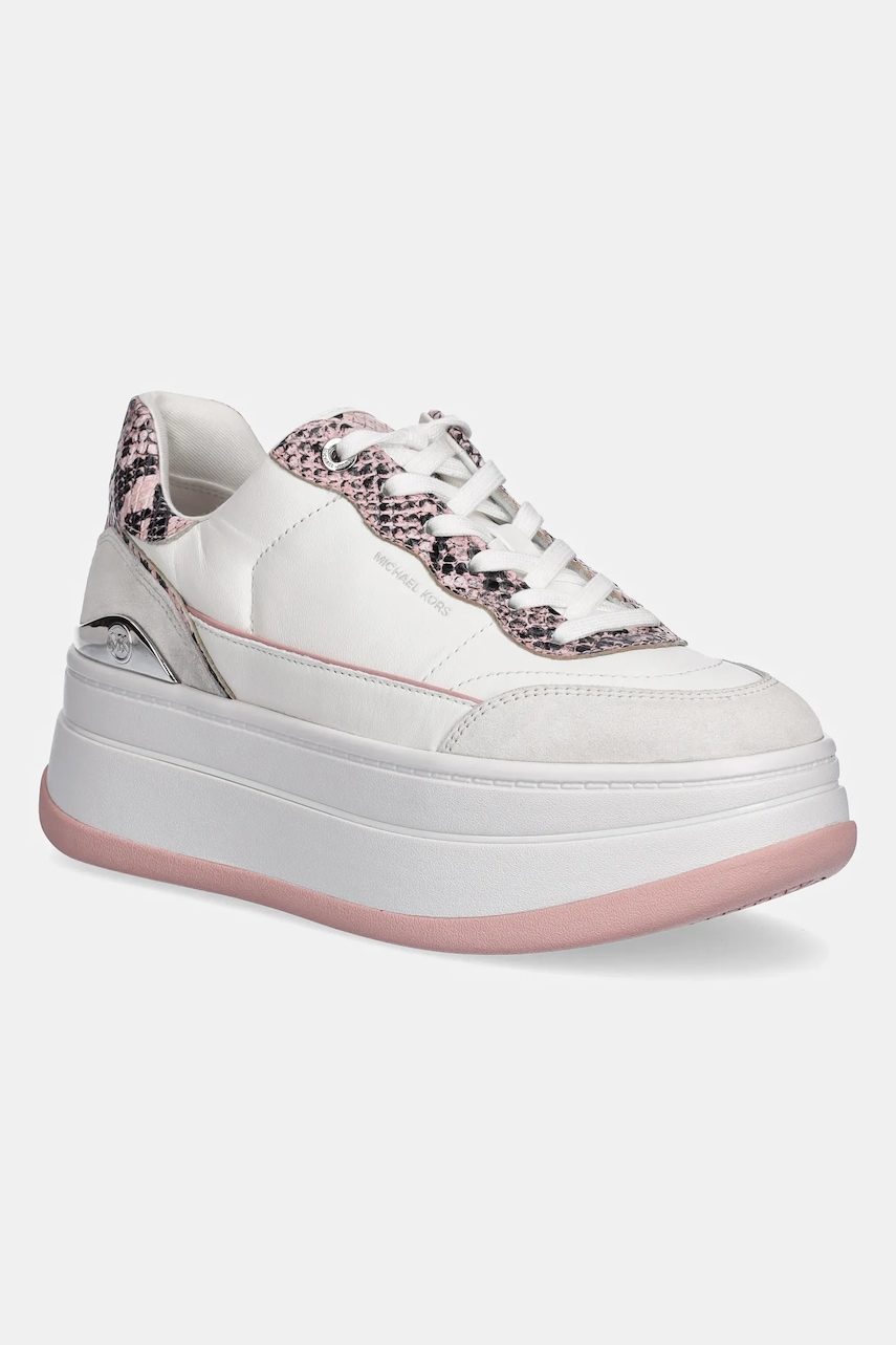 MICHAEL Michael Kors sneakers din piele Hayes femei, culoarea alb, 43S5HYFS1S.688