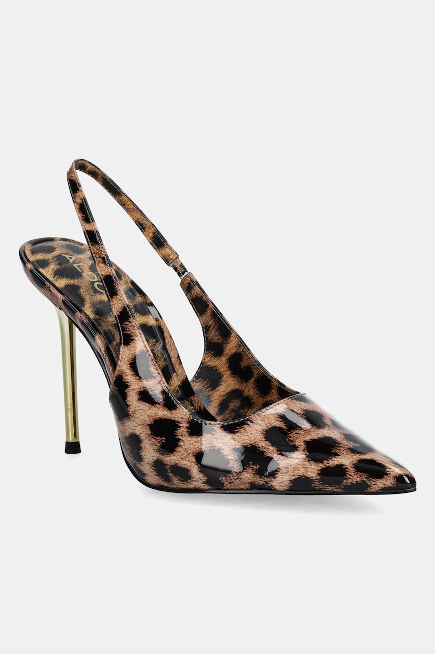 Aldo pantofi cu toc PUCKERUP culoarea maro, 13922287