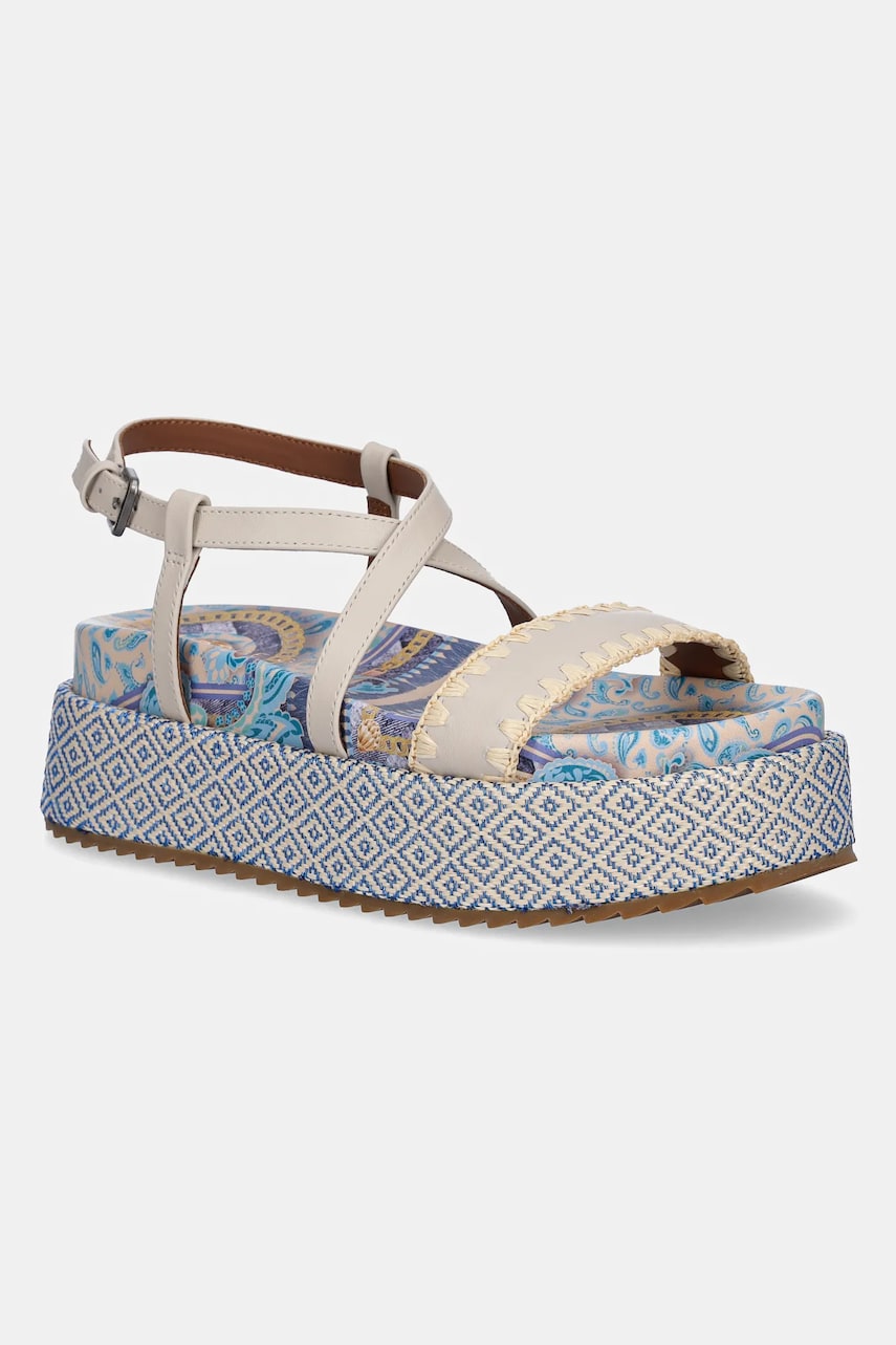 Kurt Geiger London sandale de piele Chelsea Flatform Sandal femei, culoarea bej, cu platforma, 4352286109 Kurt Geiger London sandale de piele Chelsea Flatform Sandal femei, culoarea bej, cu platforma, 4352286109