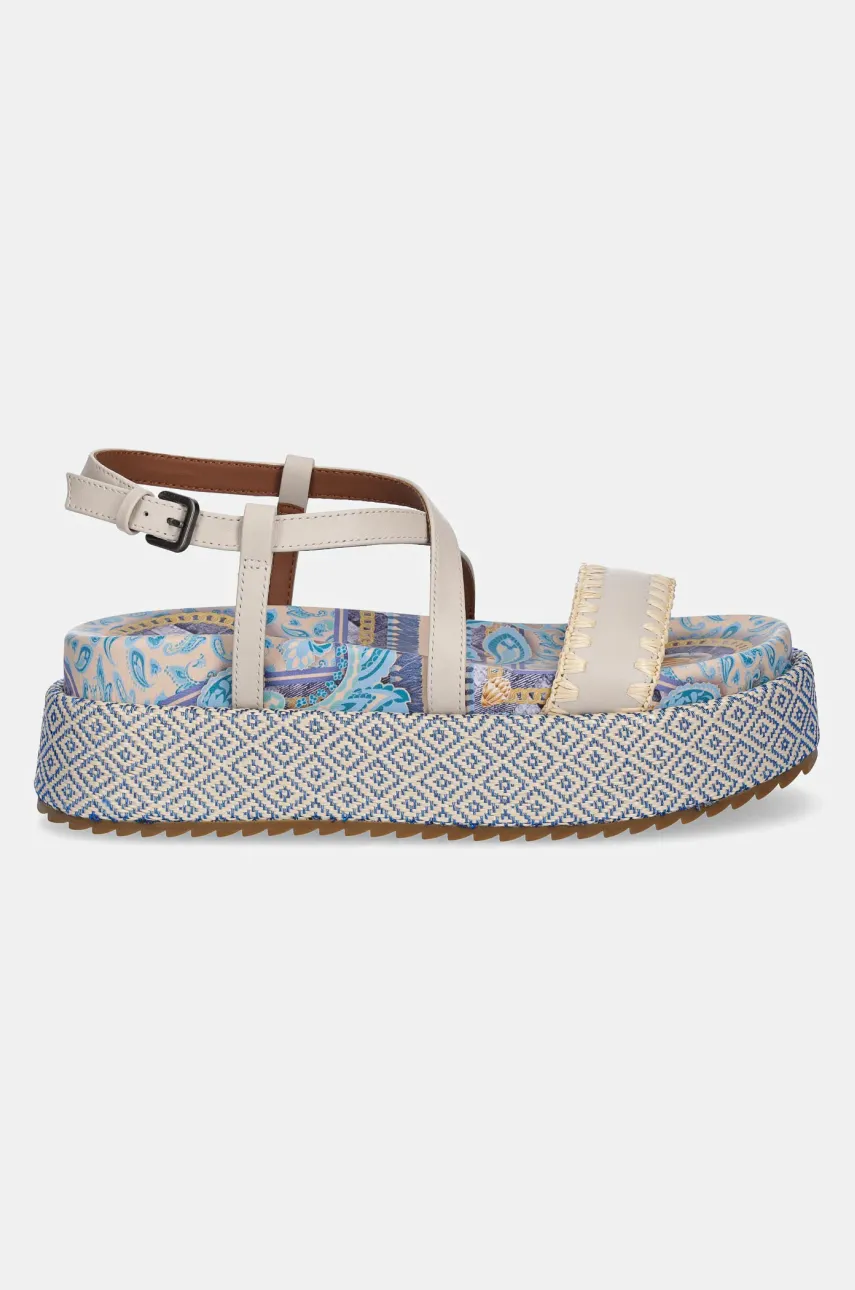 Кожаные сандалии Kurt Geiger London Chelsea Flatform Sandal женские цвет бежевый на платформе 4352286109 Кожаные сандалии Kurt Geiger London Chelsea Flatform Sandal женские цвет бежевый на платформе 4352286109