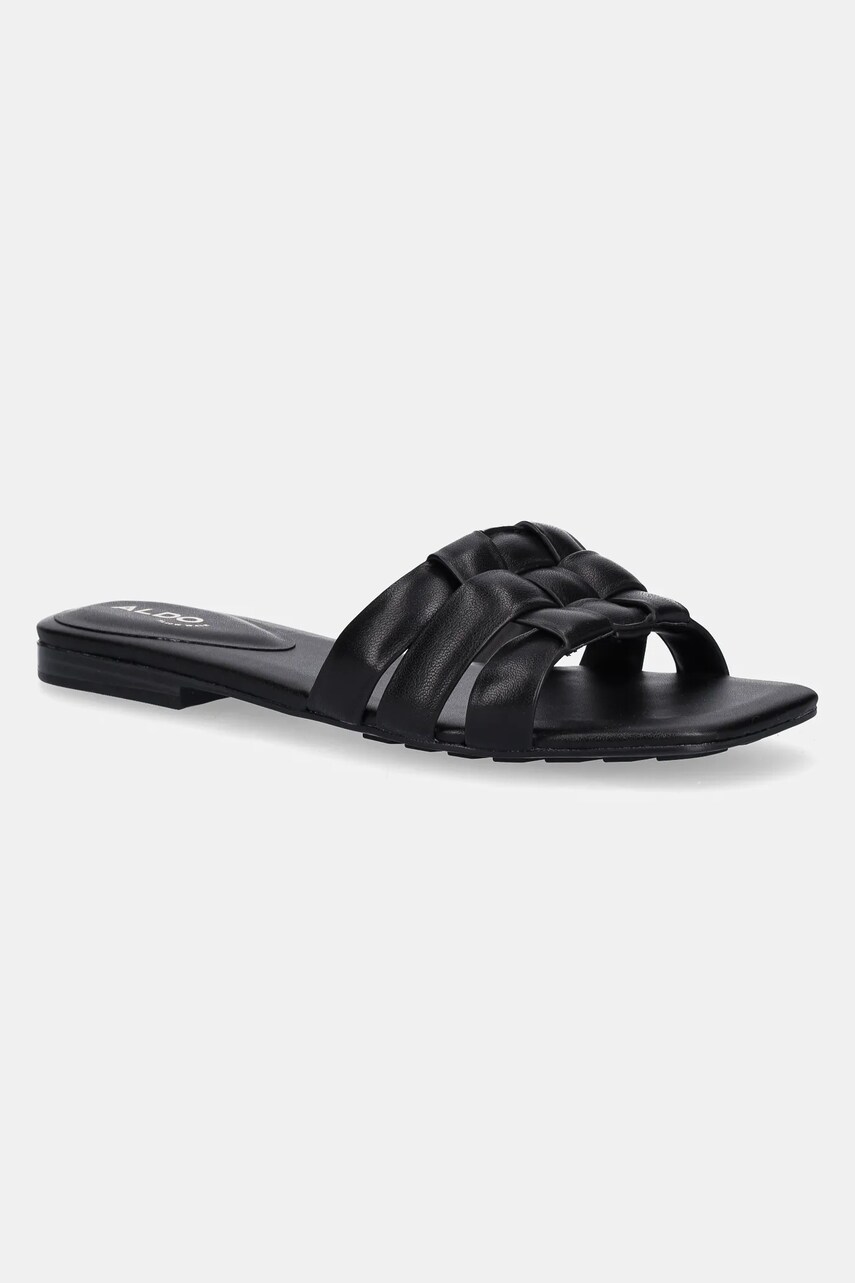 Aldo slapi de piele GOTOSANDAL femei, culoarea negru, 13966678