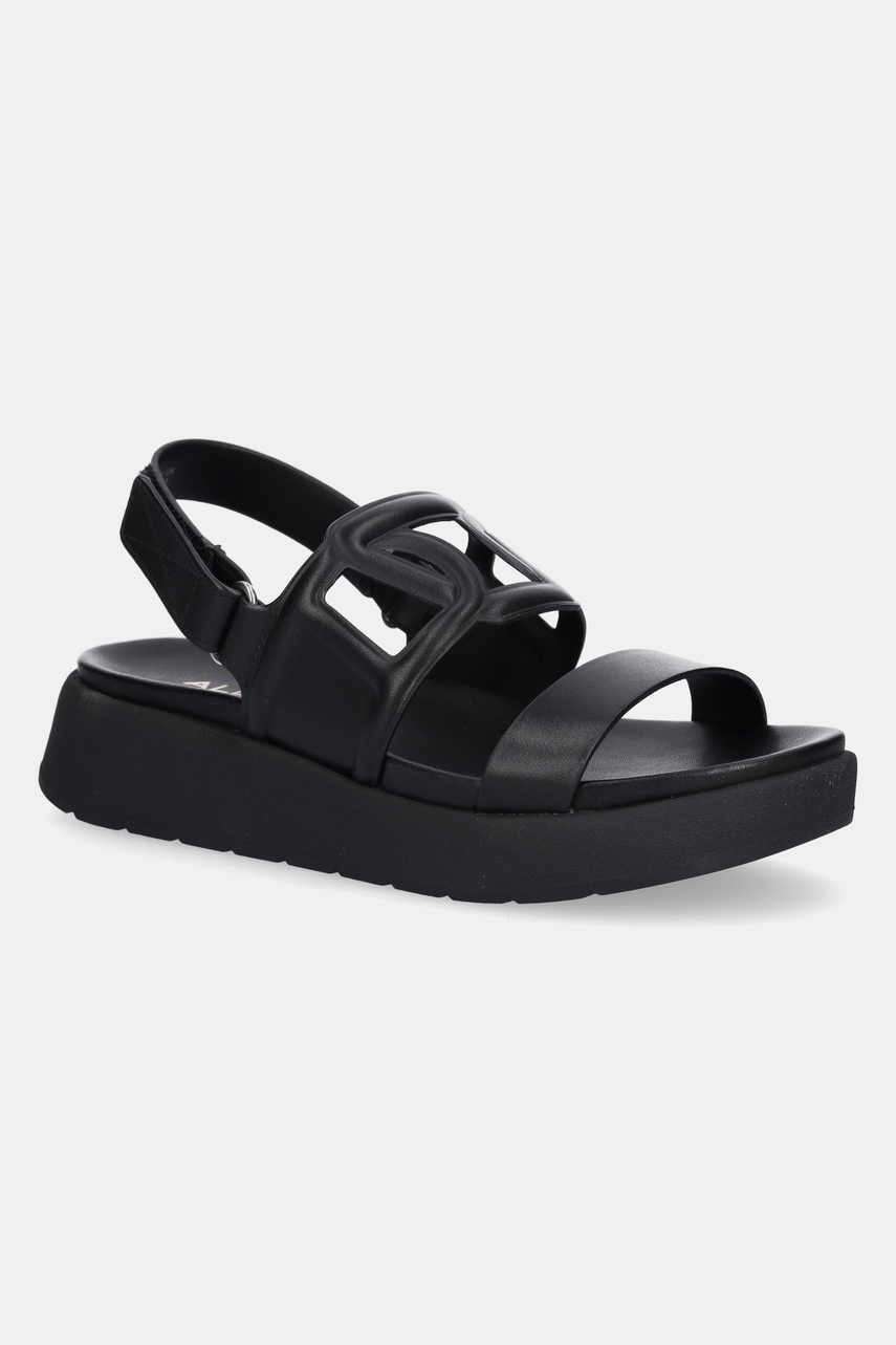 Aldo sandale de piele ONUVIA femei, culoarea negru, cu platforma, 13965198