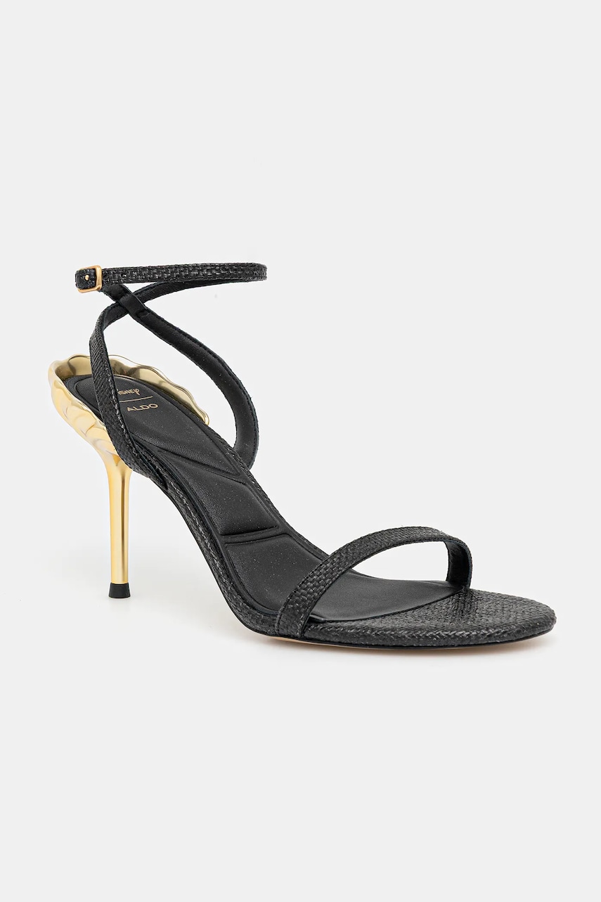 Aldo sandale de piele URSULAHEEL culoarea negru, 14008289