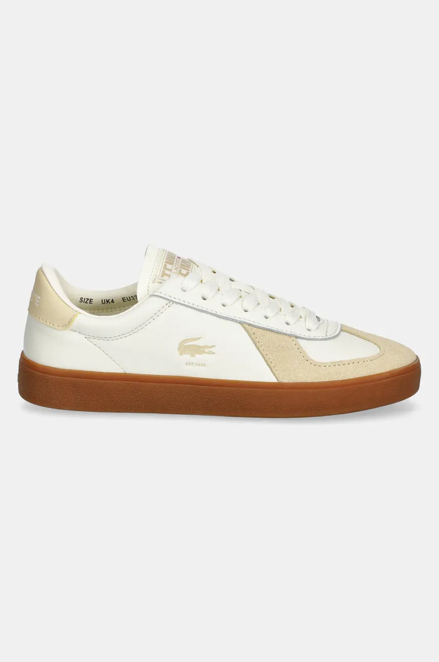 Кожаные кроссовки Lacoste BASESHOT PRO женские цвет бежевый 49SFA0030 Кожаные кроссовки Lacoste BASESHOT PRO женские цвет бежевый 49SFA0030