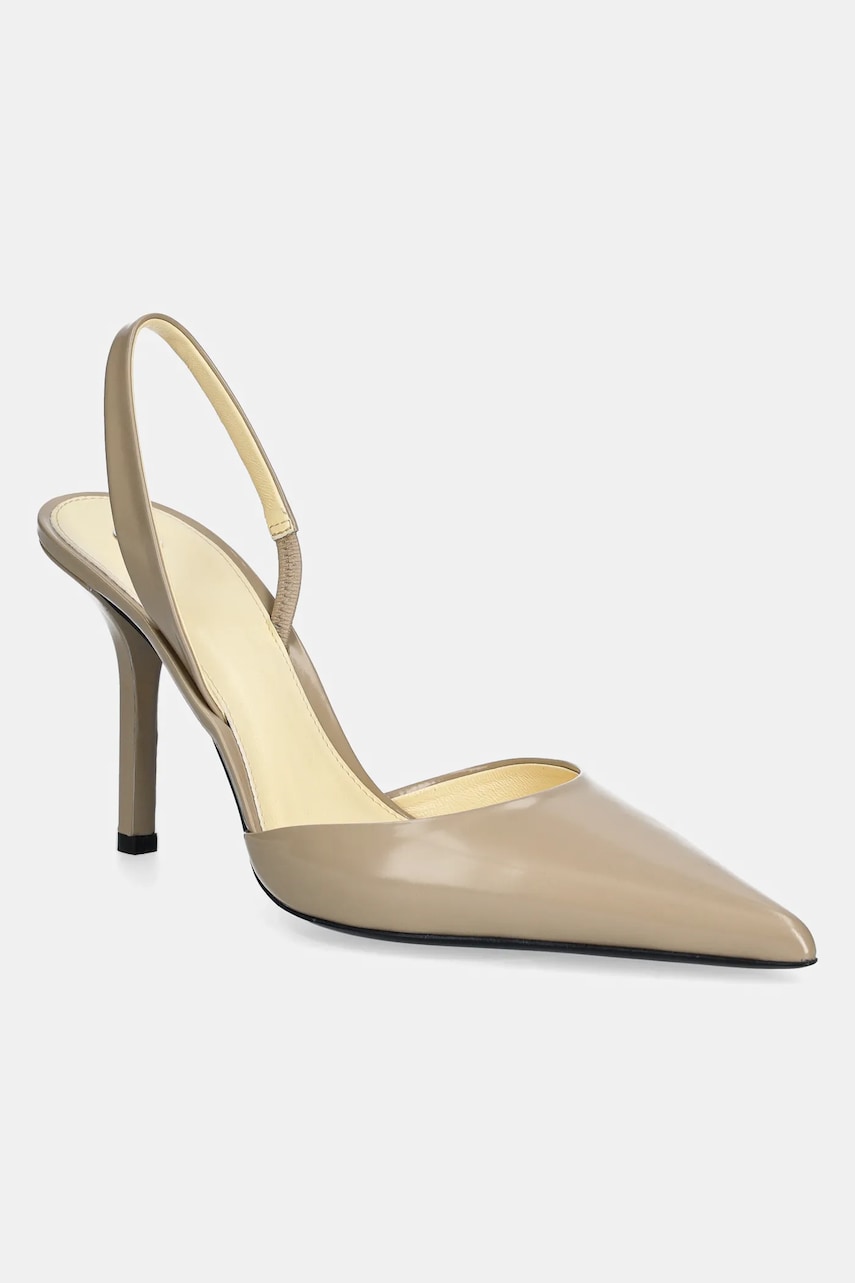 Proenza Schouler stilettos de piele Slash culoarea bej, SH251001 Proenza Schouler stilettos de piele Slash culoarea bej, SH251001