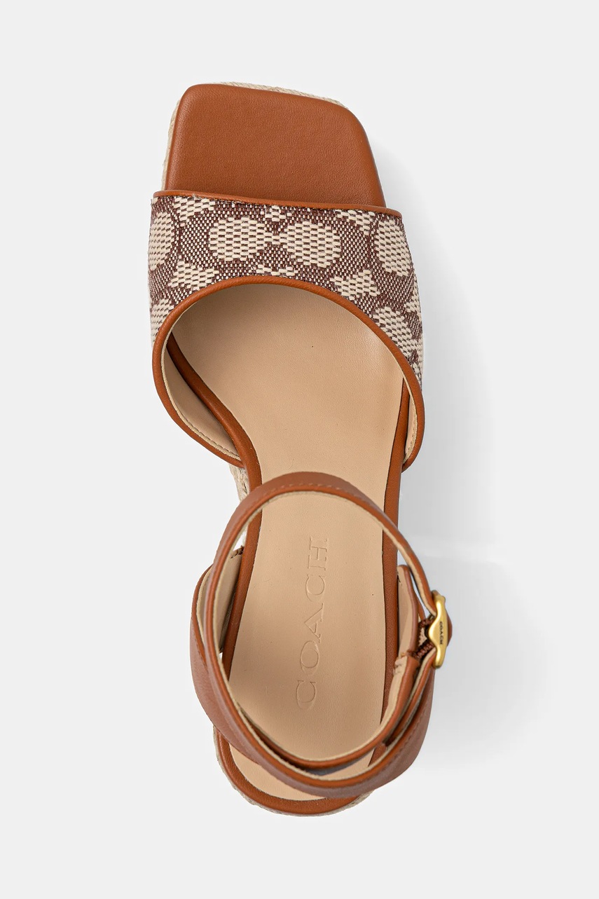 Εσπαντρίγες Coach Signature χρώμα: καφέ, CAS80 φωτογραφία