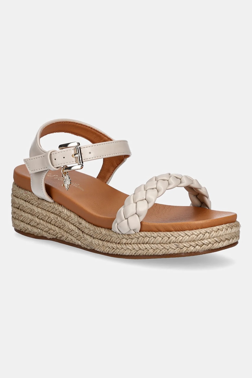 U.S. Polo Assn. sandale ASTRID femei, culoarea bej, toc pana, ASTRID001W/5Y1 U.S. Polo Assn. sandale ASTRID femei, culoarea bej, toc pana, ASTRID001W/5Y1