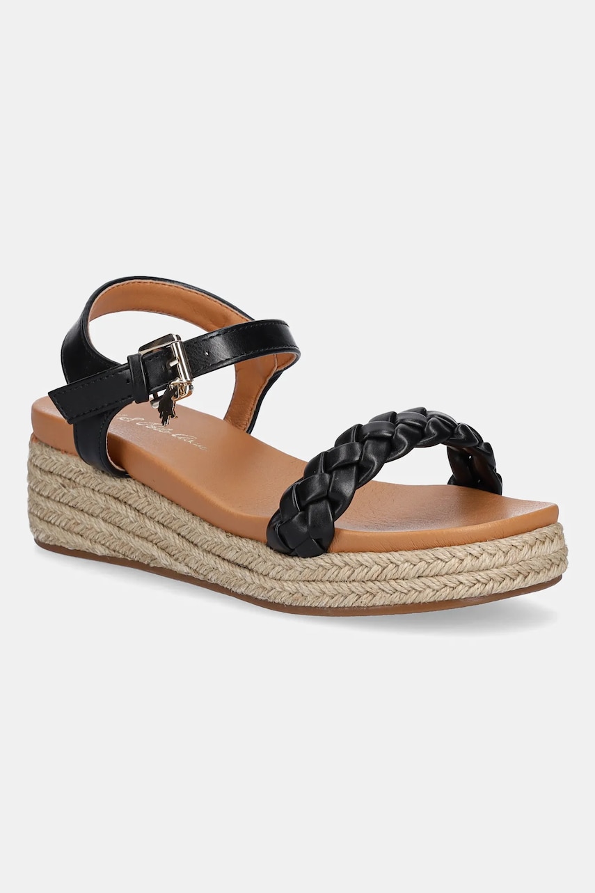U.S. Polo Assn. sandale ASTRID femei, culoarea negru, toc pana, ASTRID001W/5Y1 U.S. Polo Assn. sandale ASTRID femei, culoarea negru, toc pana, ASTRID001W/5Y1