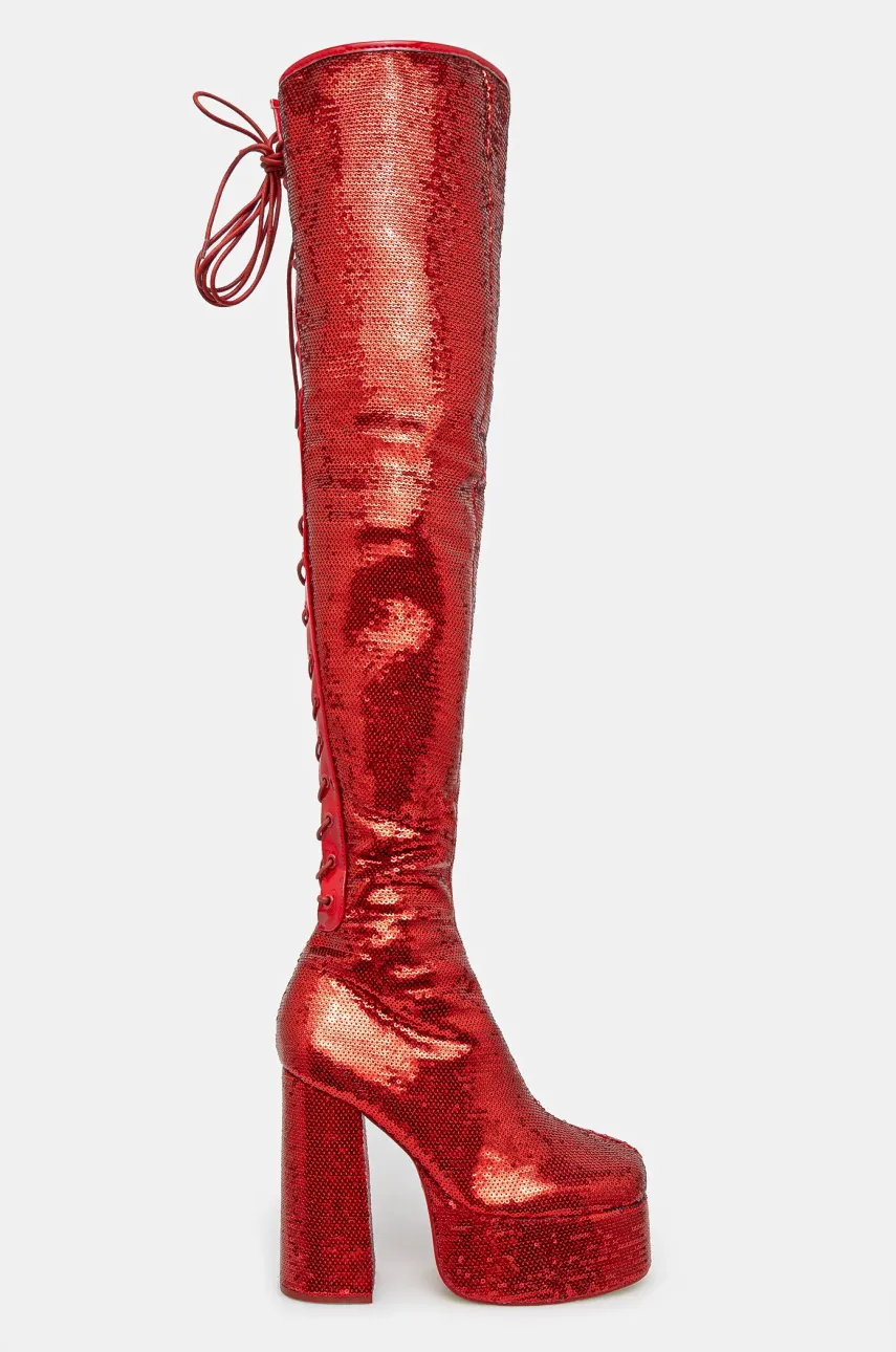 Сапоги Koi Footwear x Rocky Horror Show Creature of the Night женские цвет красный каблук кирпичик Creature of the Night Сапоги Koi Footwear x Rocky Horror Show Creature of the Night женские цвет красный каблук кирпичик Creature of the Night