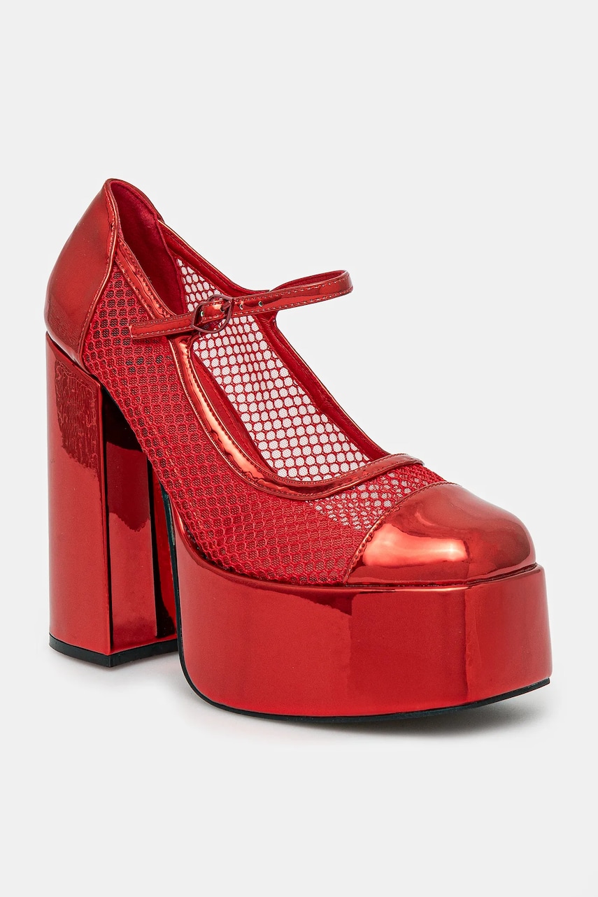 Koi Footwear pumps x Rocky Horror Show Regular Frankie Fan Fishnet culoarea rosu, cu toc drept, Regular Frankie Fan Fishnet Koi Footwear pumps x Rocky Horror Show Regular Frankie Fan Fishnet culoarea rosu, cu toc drept, Regular Frankie Fan Fishnet