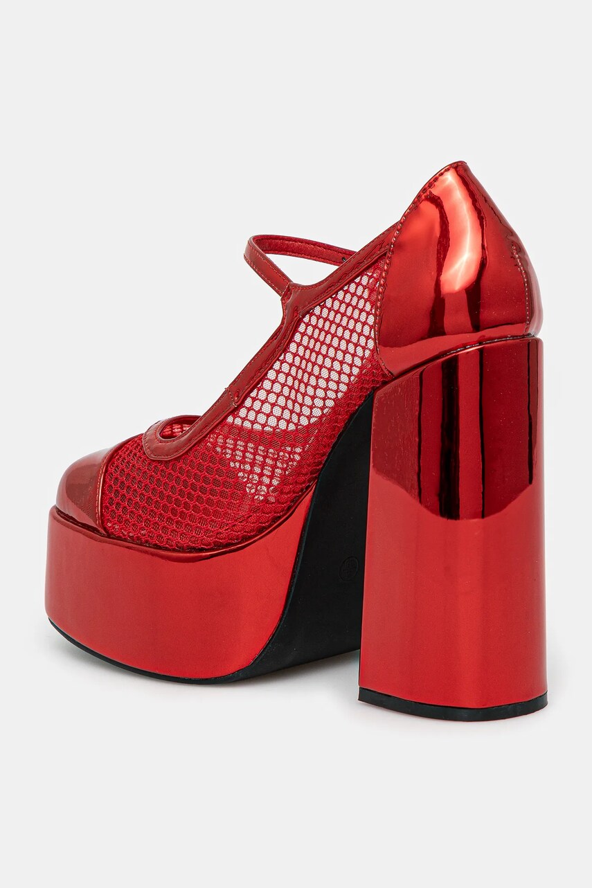 Koi Footwear körömcipő x Rocky Horror Show Regular Frankie Fan Fishnet piros, magassarkú, Regular Frankie Fan Fishnet termék 2. képe